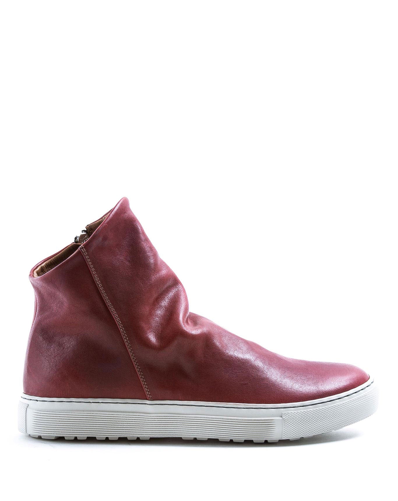 Fiorentini + Baker, BOLT BIEL, Red leather sneaker boots with inside zip-Made in Italy-side