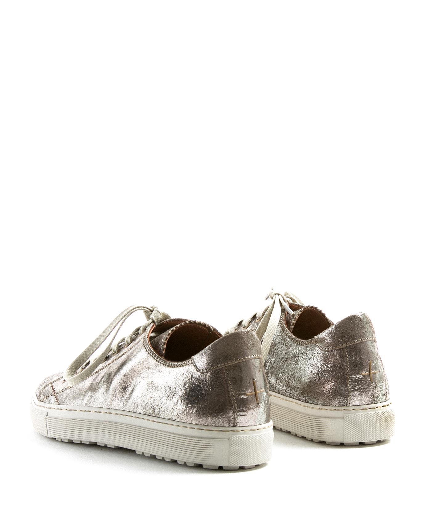 Fiorentini + Baker, BOLT BEXY, Gunmetal leather lace-up sneakers-Made in Italy-back