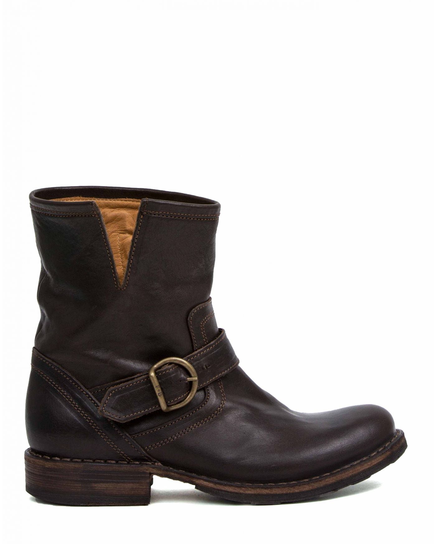 Fiorentini + Baker, ETERNITY ELI, Brown leather ankle biker boots with adjustable strap and inside zip-Made in Italy-side