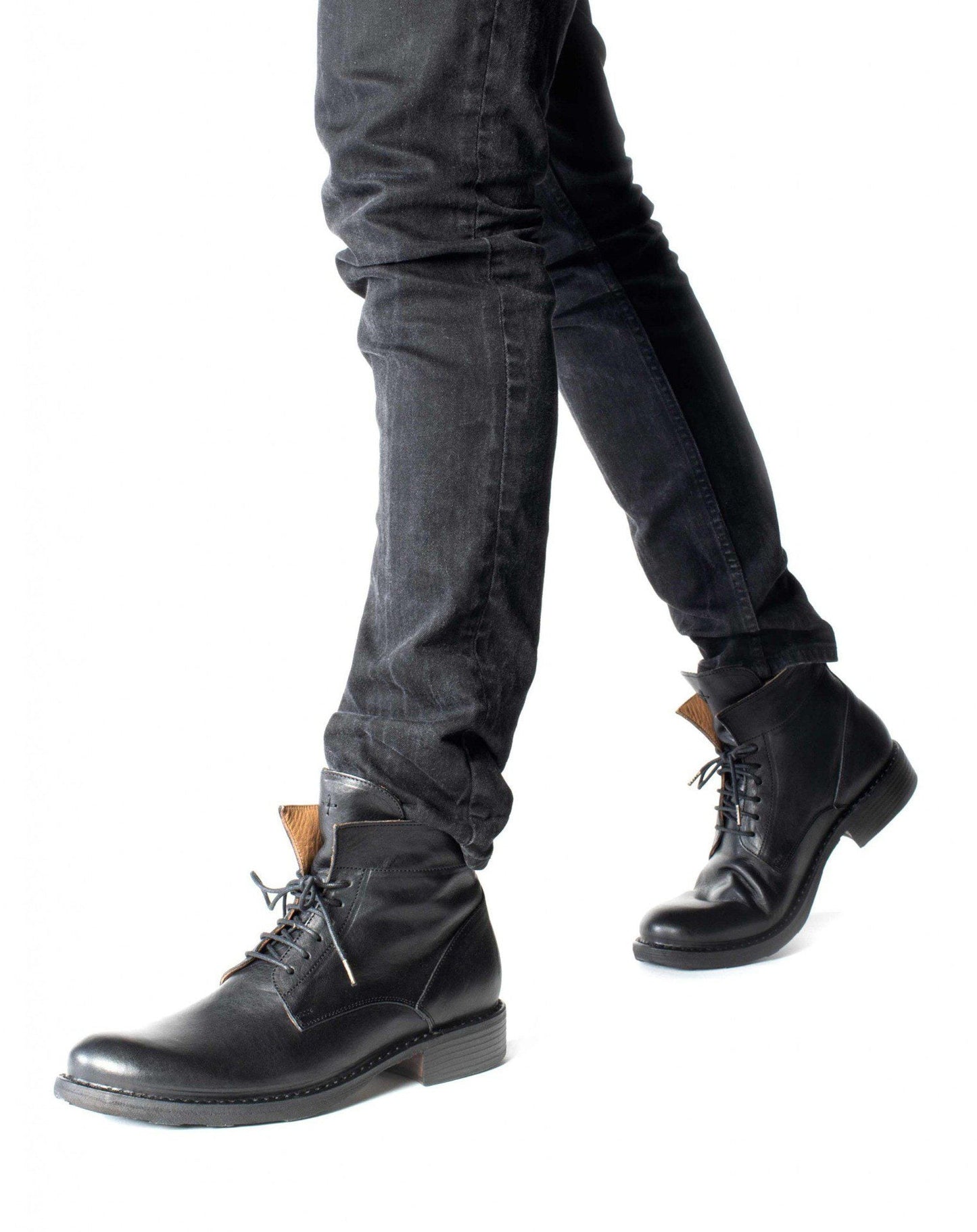 Fiorentini + Baker, ETERNITY 745, Black men leather lace-up ankle boot-Made in Italy-worn