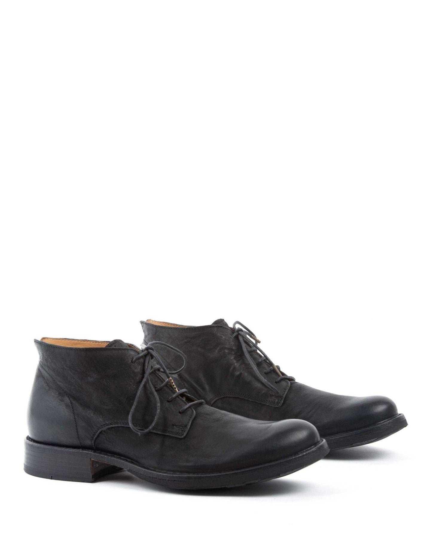 Fiorentini + Baker, ETERNITY EDD, Black leather lace-up ankle boots-Made in Italy-lateral