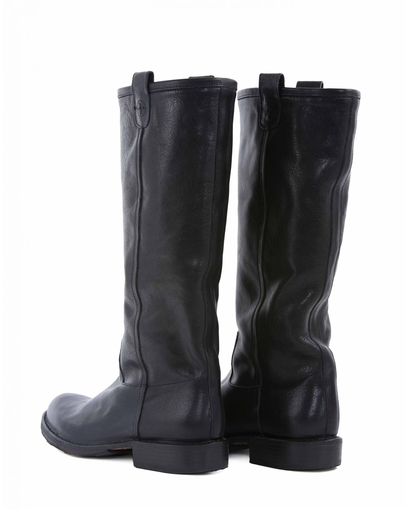 Fiorentini + Baker, ETERNITY EFFIE, Black leather pull-on boots. Classic knee high riding boots-Made in Italy-back