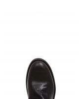 Fiorentini + Baker, ETERNITY ELF, Black smooth leather ankle boots with slightly ruched vamp and inside zip-Made in Italy-toe