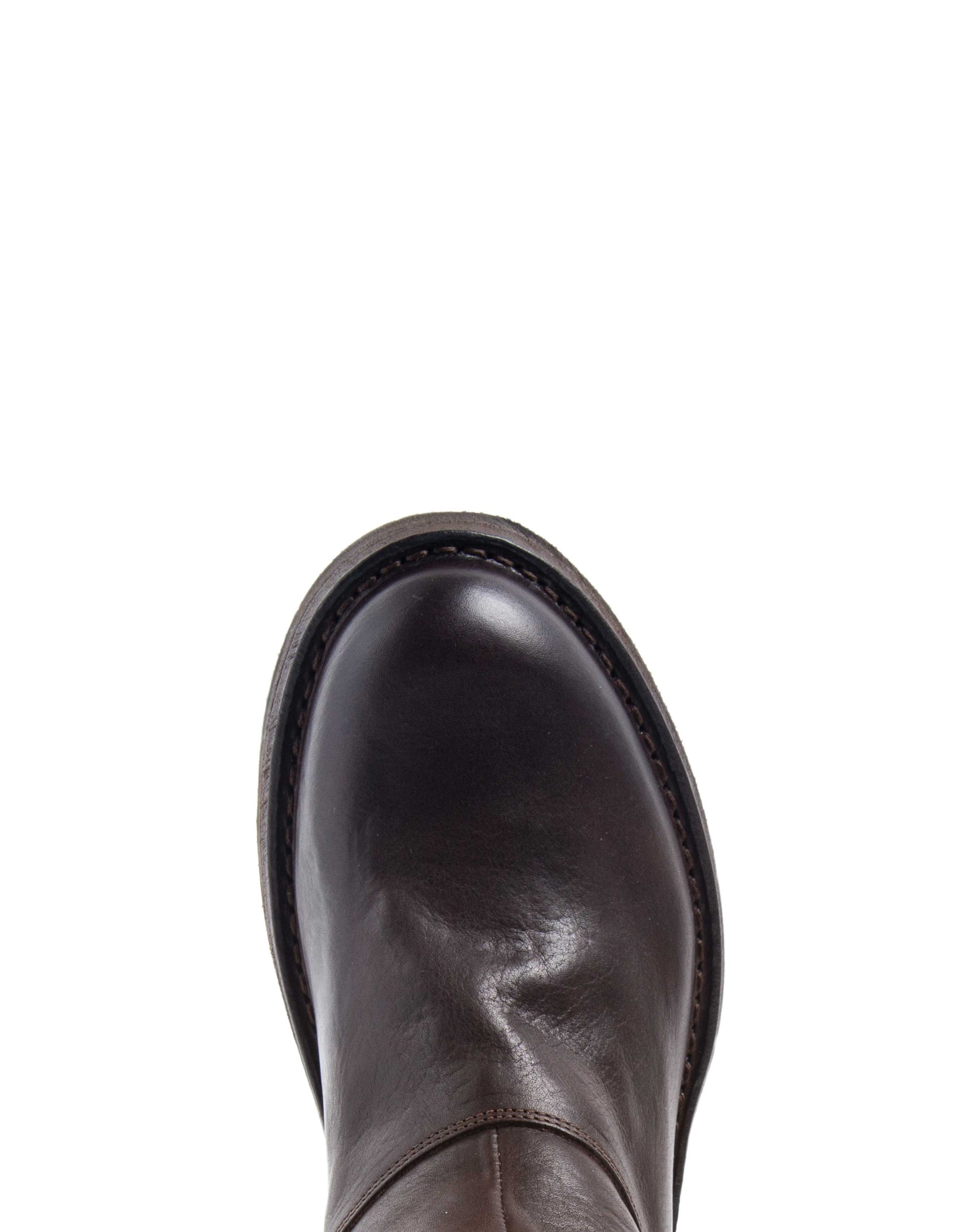 Fiorentini + Baker,  ETERNITY ETA, Brown leather ankle boots with studded buttons-Made in Italy-toe