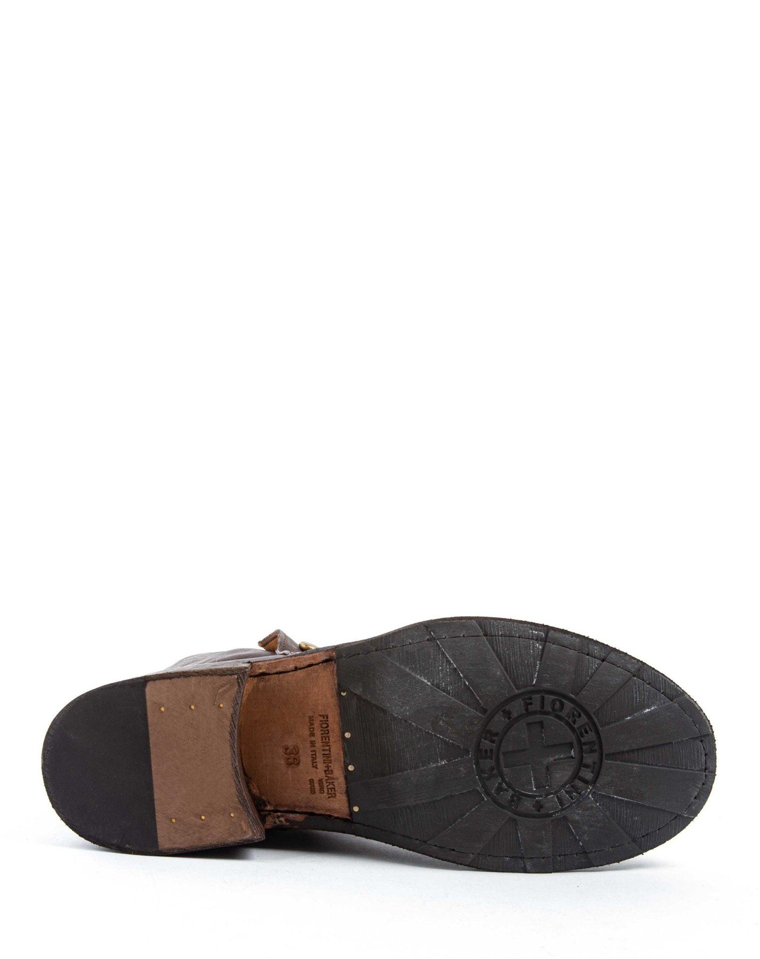 Fiorentini + Baker,  ETERNITY ETA, Brown leather ankle boots with studded buttons-Made in Italy-sole