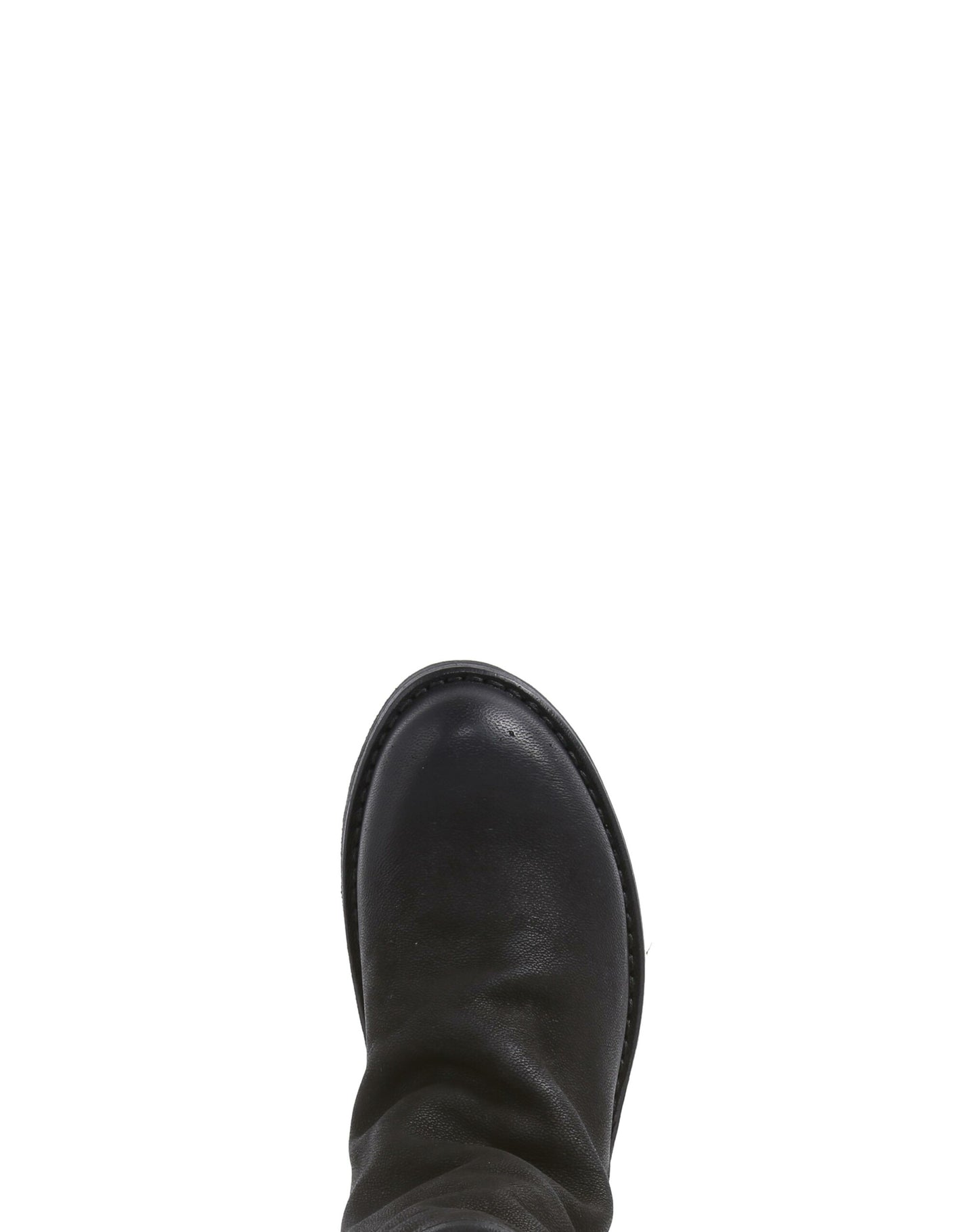 Fiorentini + Baker, ETERNITY EVEN, Black leather tall ankle boots with slightly ruched vamp and rear zip-Made in Italy-toe