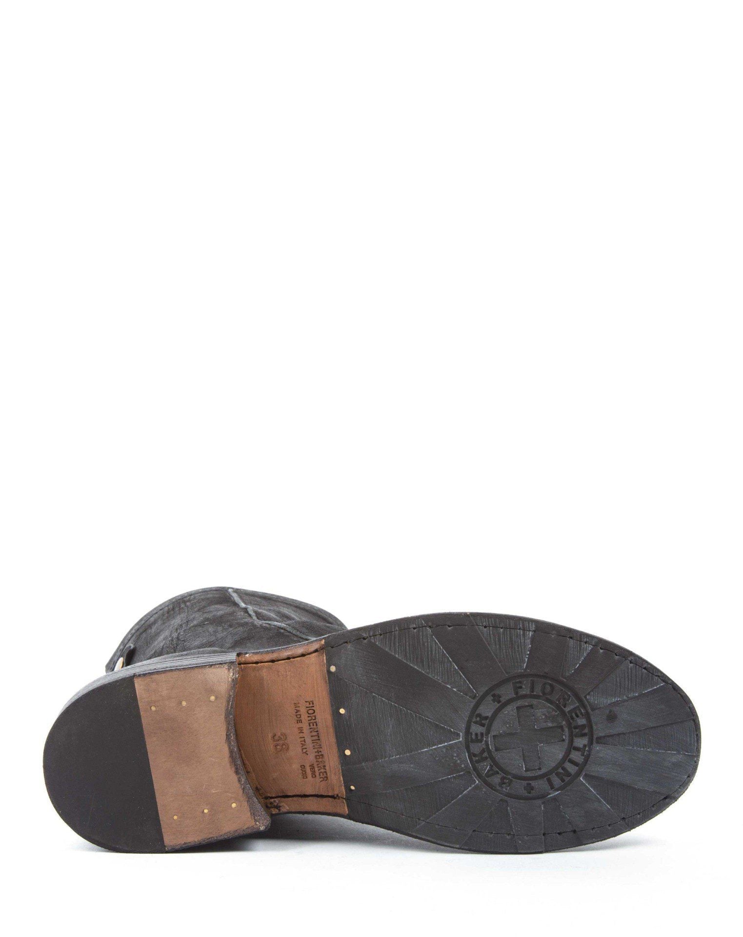 Fiorentini + Baker, ETERNITY EVEN, Tall ankle boots with slightly ruched vamp and rear zip in reversed black leather-Made in Italy-sole