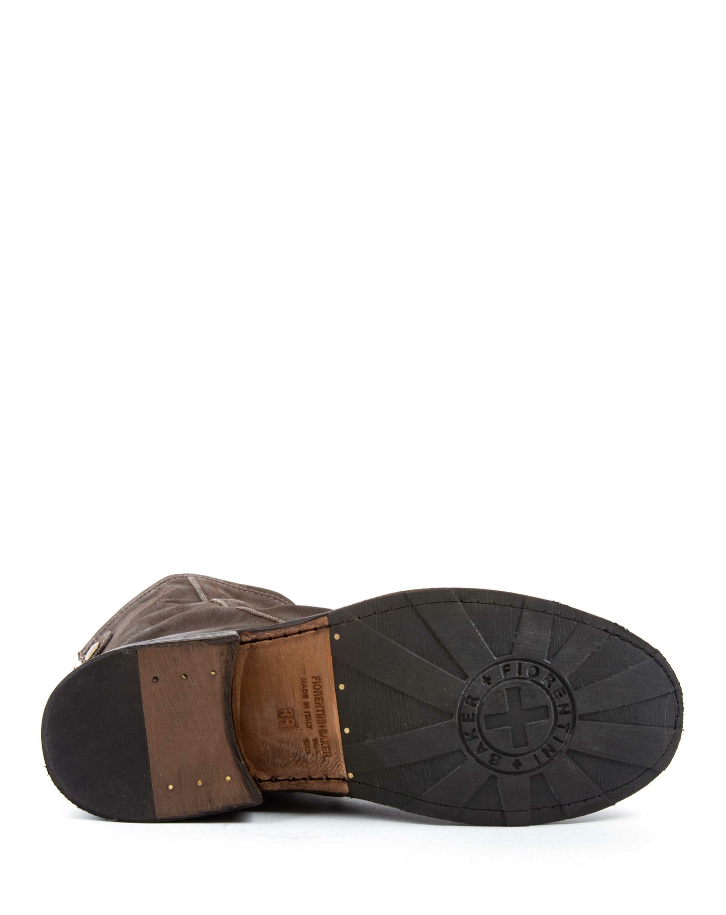 Fiorentini + Baker, ETERNITY EVEN, Tall ankle boots with slightly ruched vamp and rear zip in reversed brown leather-Made in Italy-sole