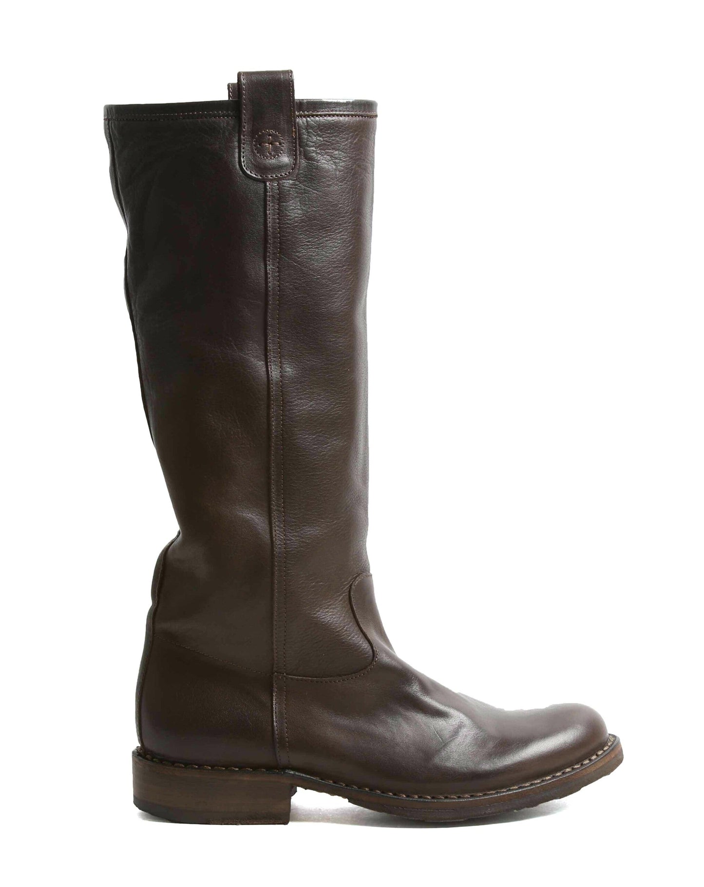 Fiorentini + Baker, ETERNITY EFFIE, Brown leather pull-on boots. Classic knee high riding boots-Made in Italy-side