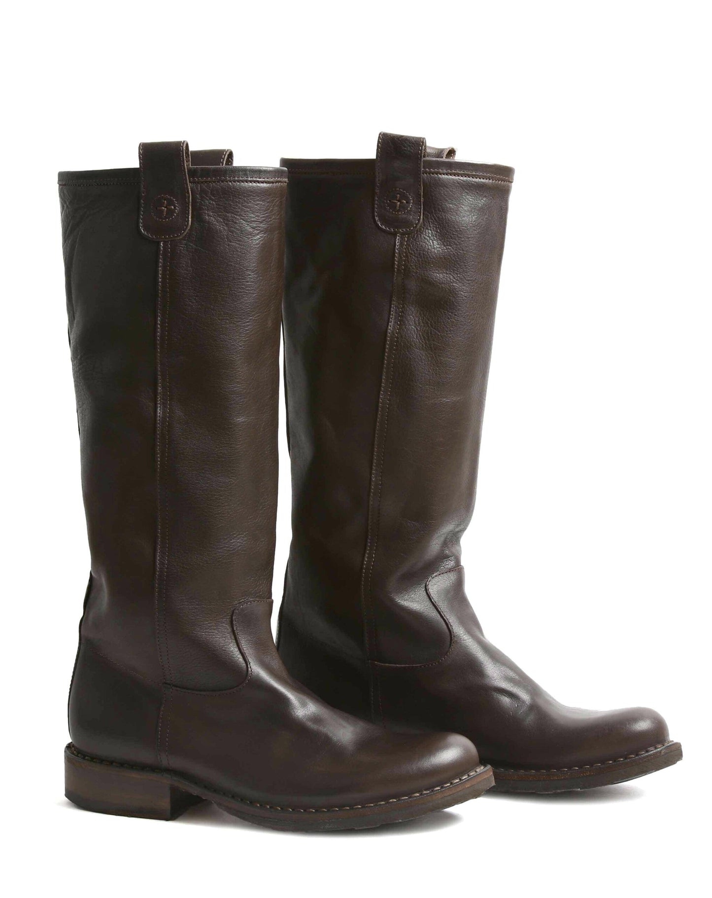 Fiorentini + Baker, ETERNITY EFFIE, Brown leather pull-on boots. Classic knee high riding boots-Made in Italy-lateral