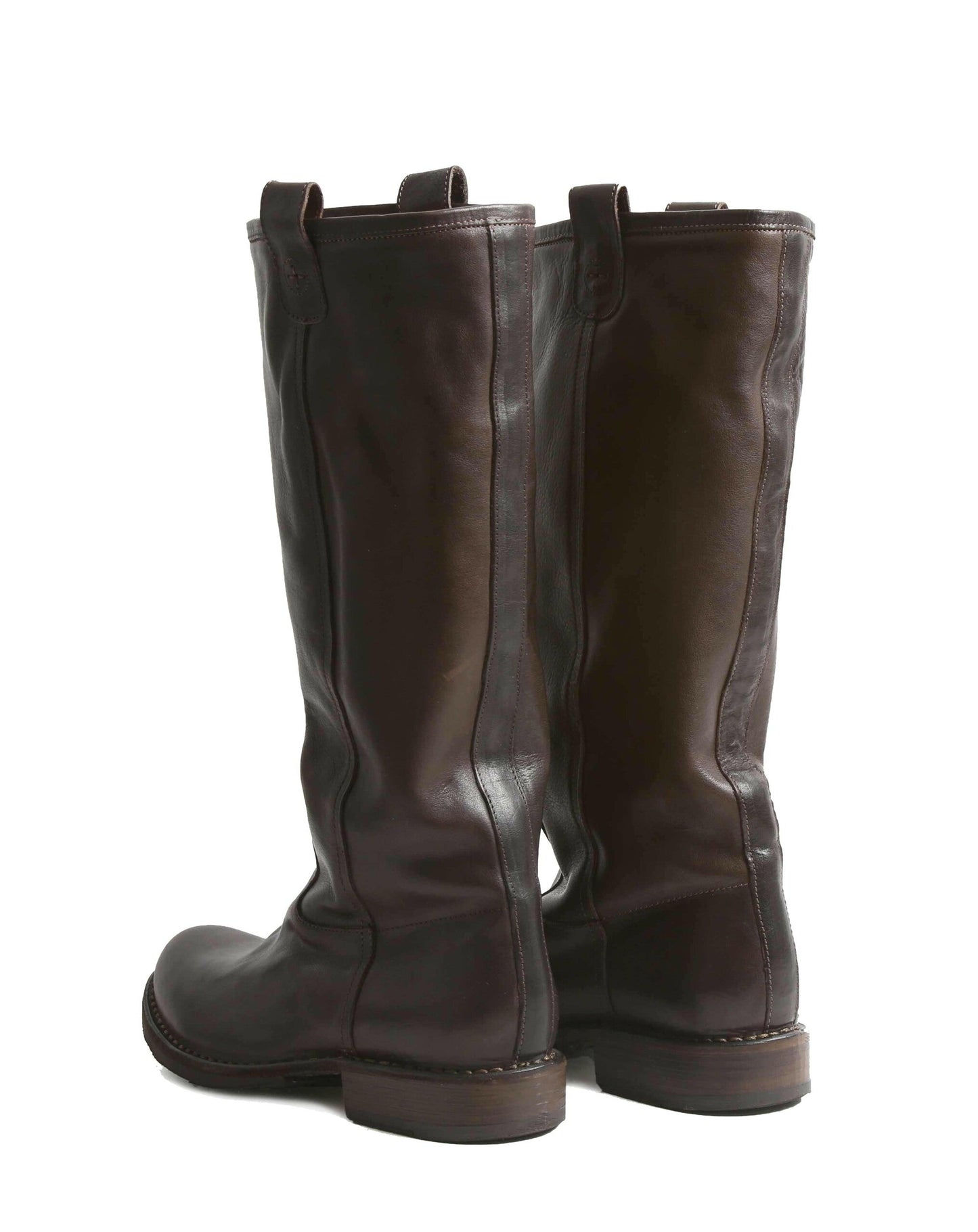 Fiorentini + Baker, ETERNITY EFFIE, Brown leather pull-on boots. Classic knee high riding boots-Made in Italy-back