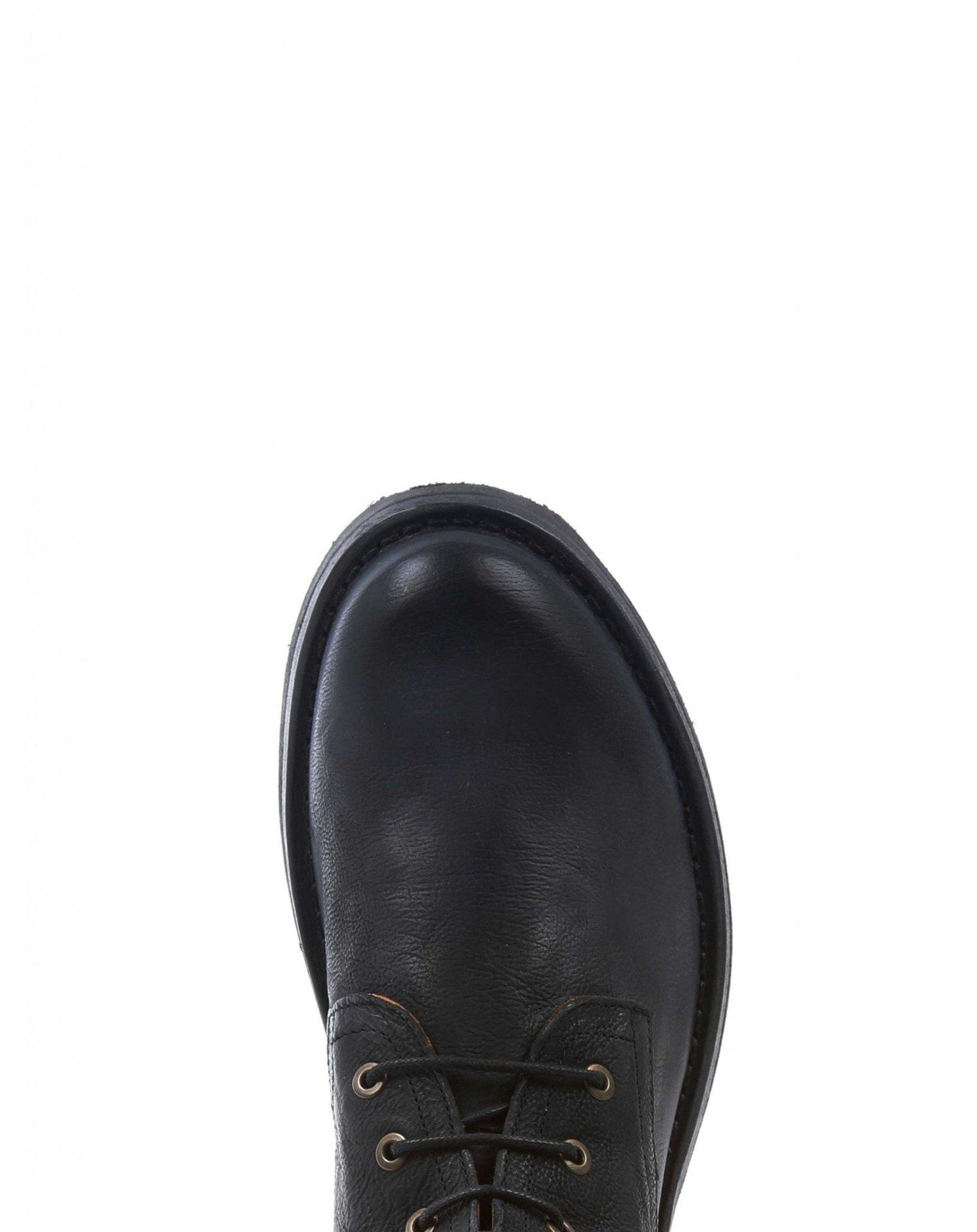 Fiorentini + Baker, ETERNITY ELME, Military style lace-up tall ankle boots in grained black leather-Made in Italy-toe