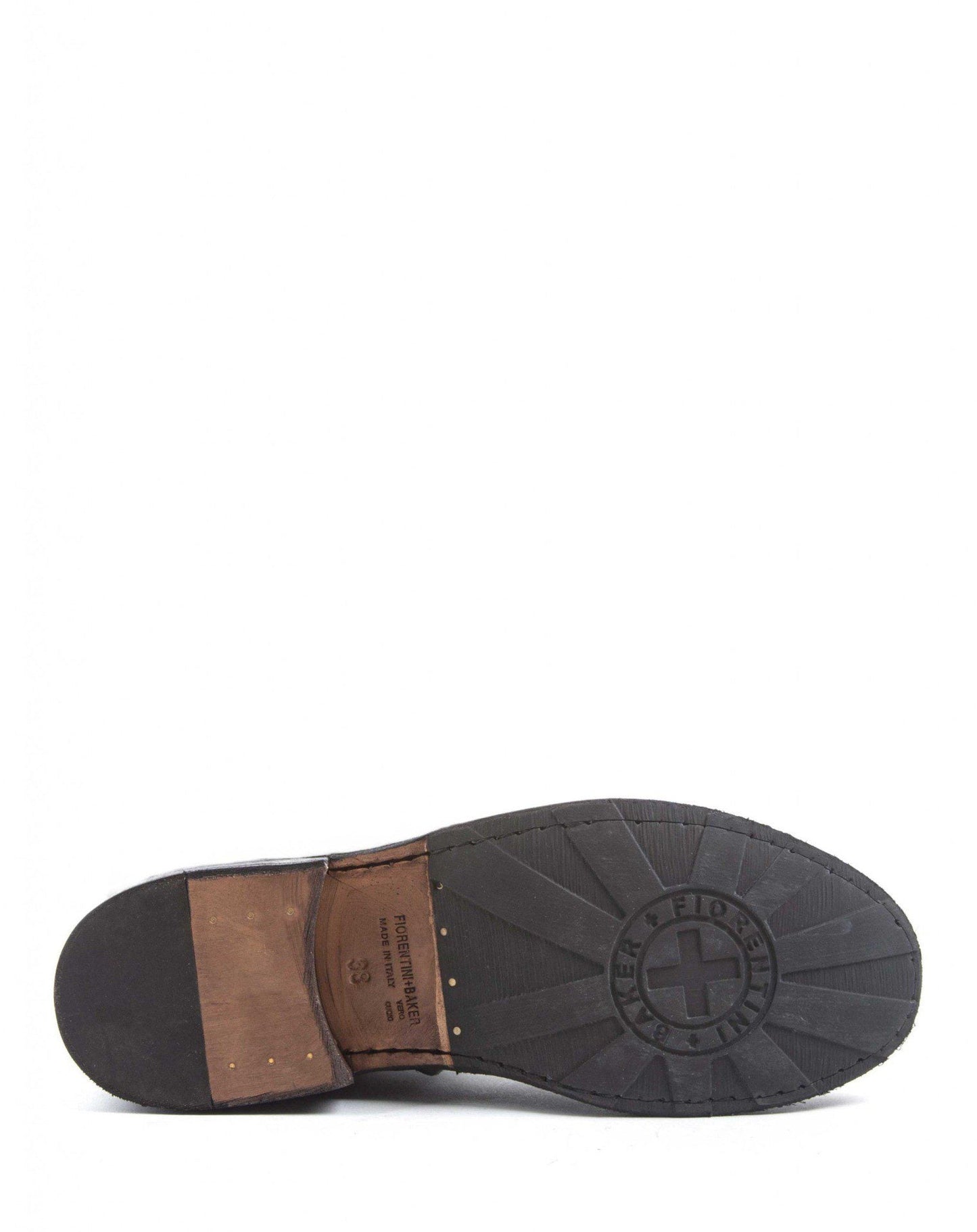 Fiorentini + Baker, ETERNITY ELME, Military style lace-up tall ankle boots in grained black leather-Made in Italy-sole