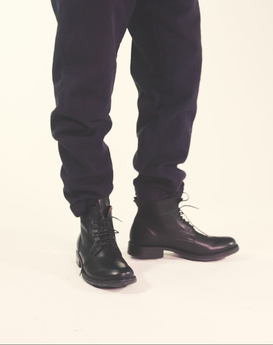 Fiorentini + Baker, ETERNITY 745, Black leather lace-up ankle boot-Made in Italy-video