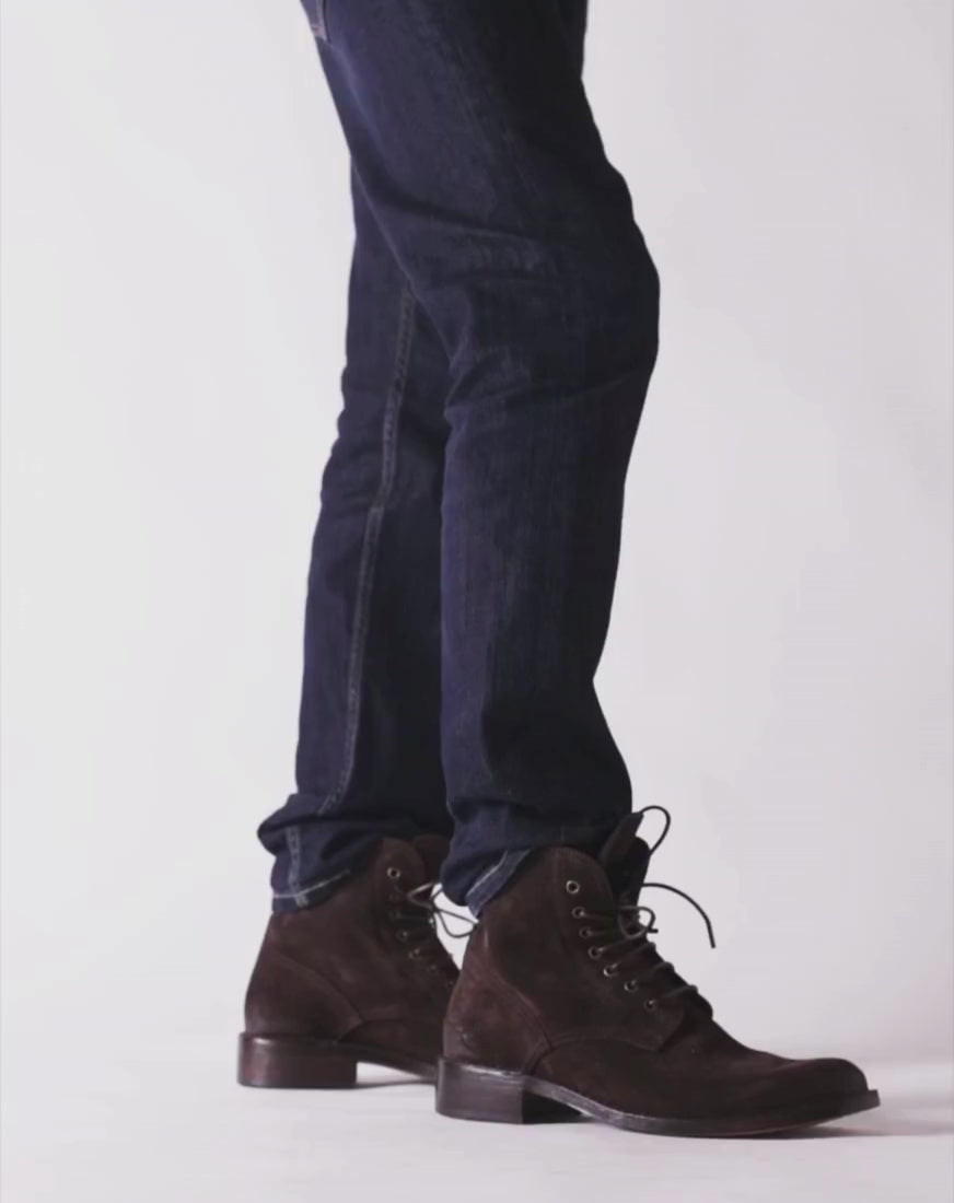 Fiorentini + Baker, FRATERNITY F-EMON, Brown suede men ankle lace-up boots-Made in Italy-video