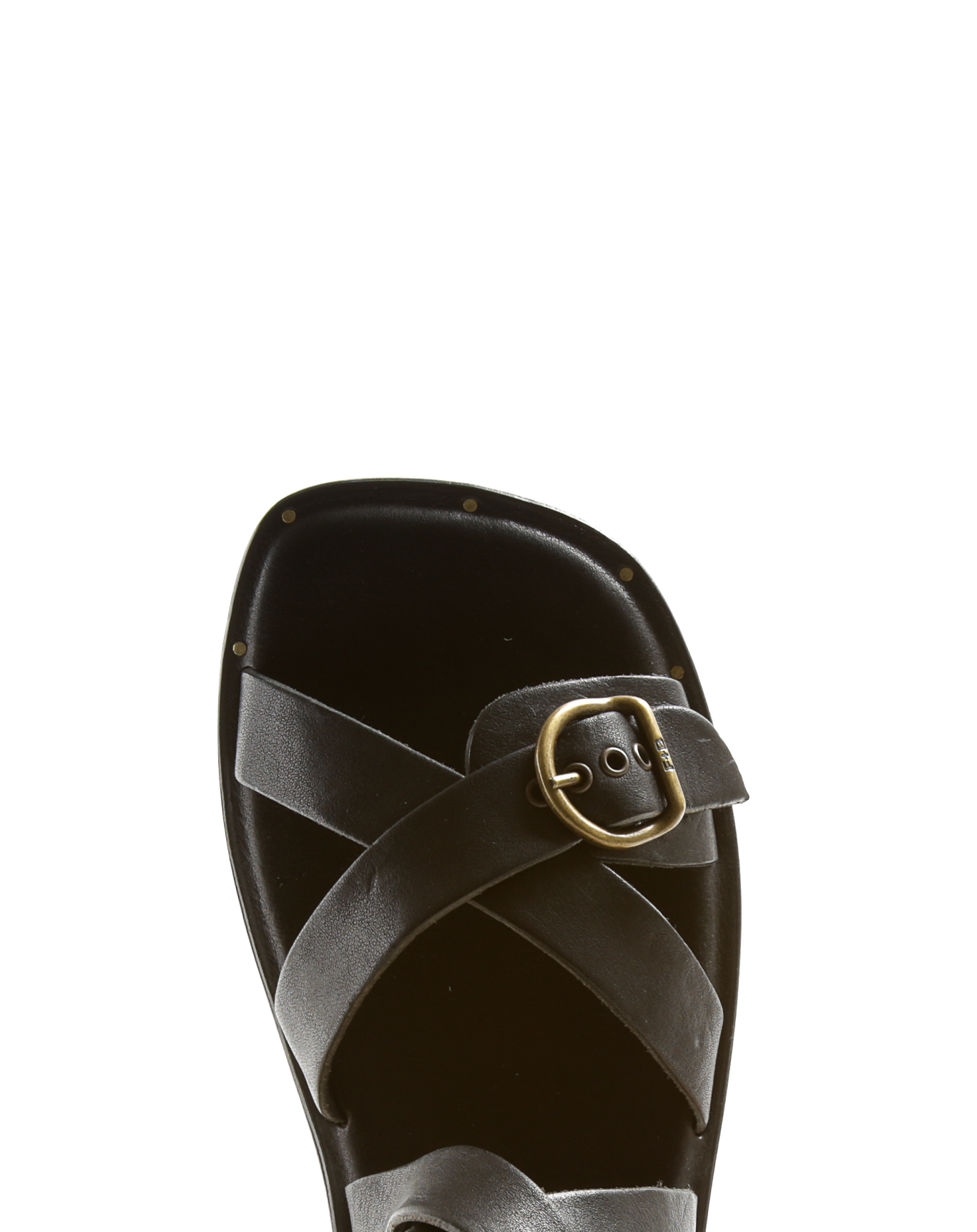 ZIVA Black Leather Sandals