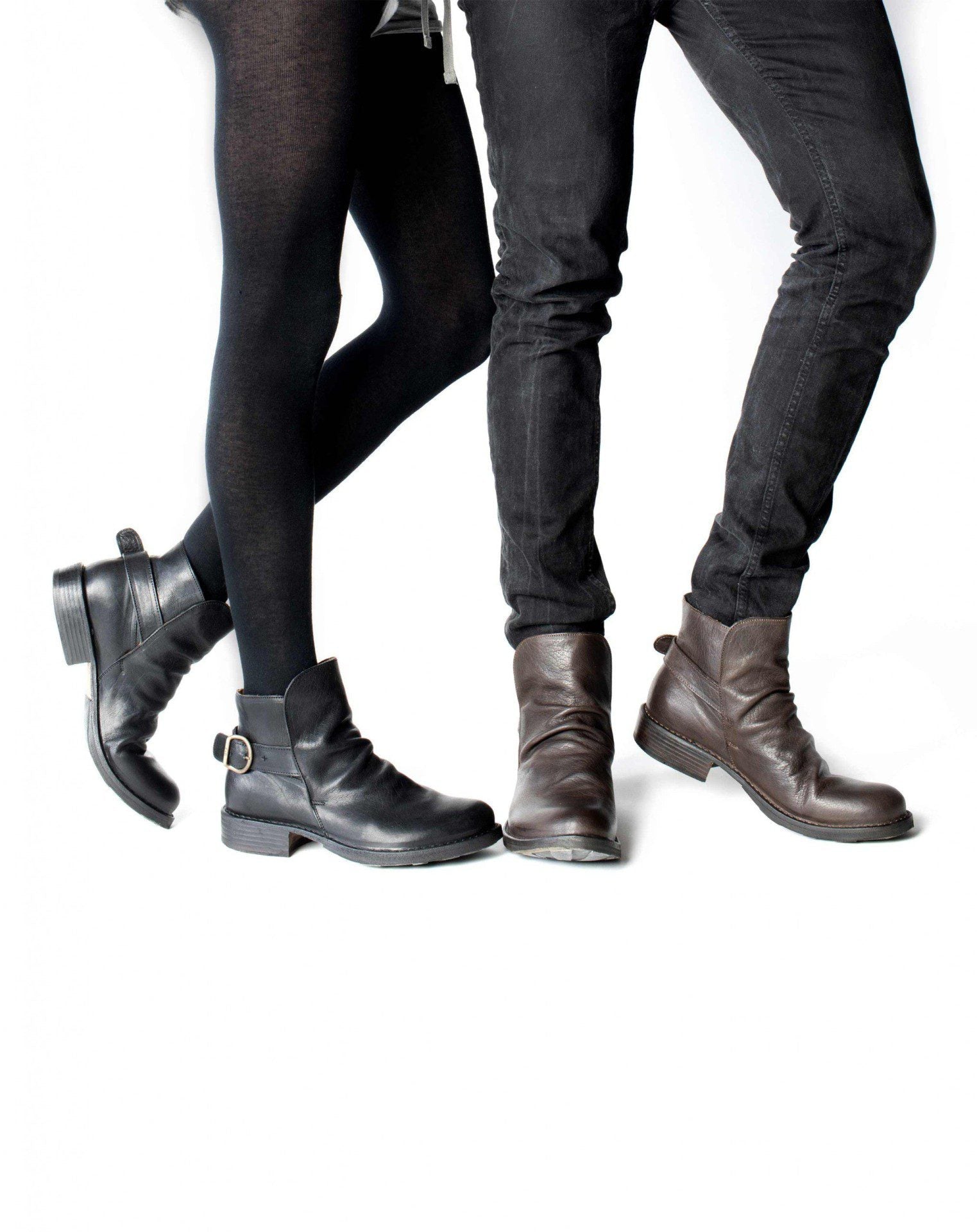 Fiorentini + Baker, ETERNITY ESPOT, Black leather biker boots with slightly ruched vamp and adjustable rear strap-Made in Italy-unisex