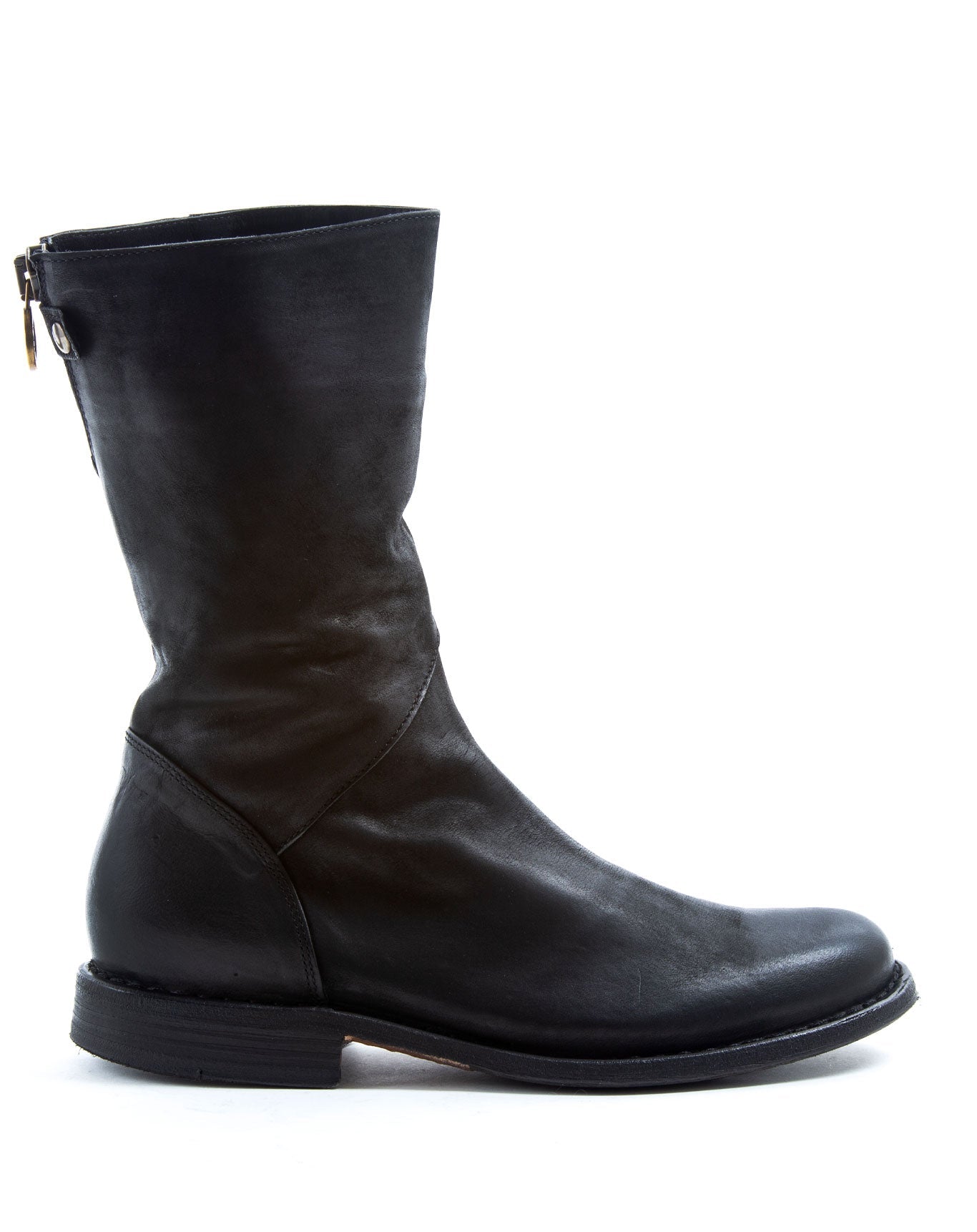 Fiorentini + Baker, FRATERNITY FEZE, Black leather mid-height boots with inside lateral zip-Made in Italy-side
