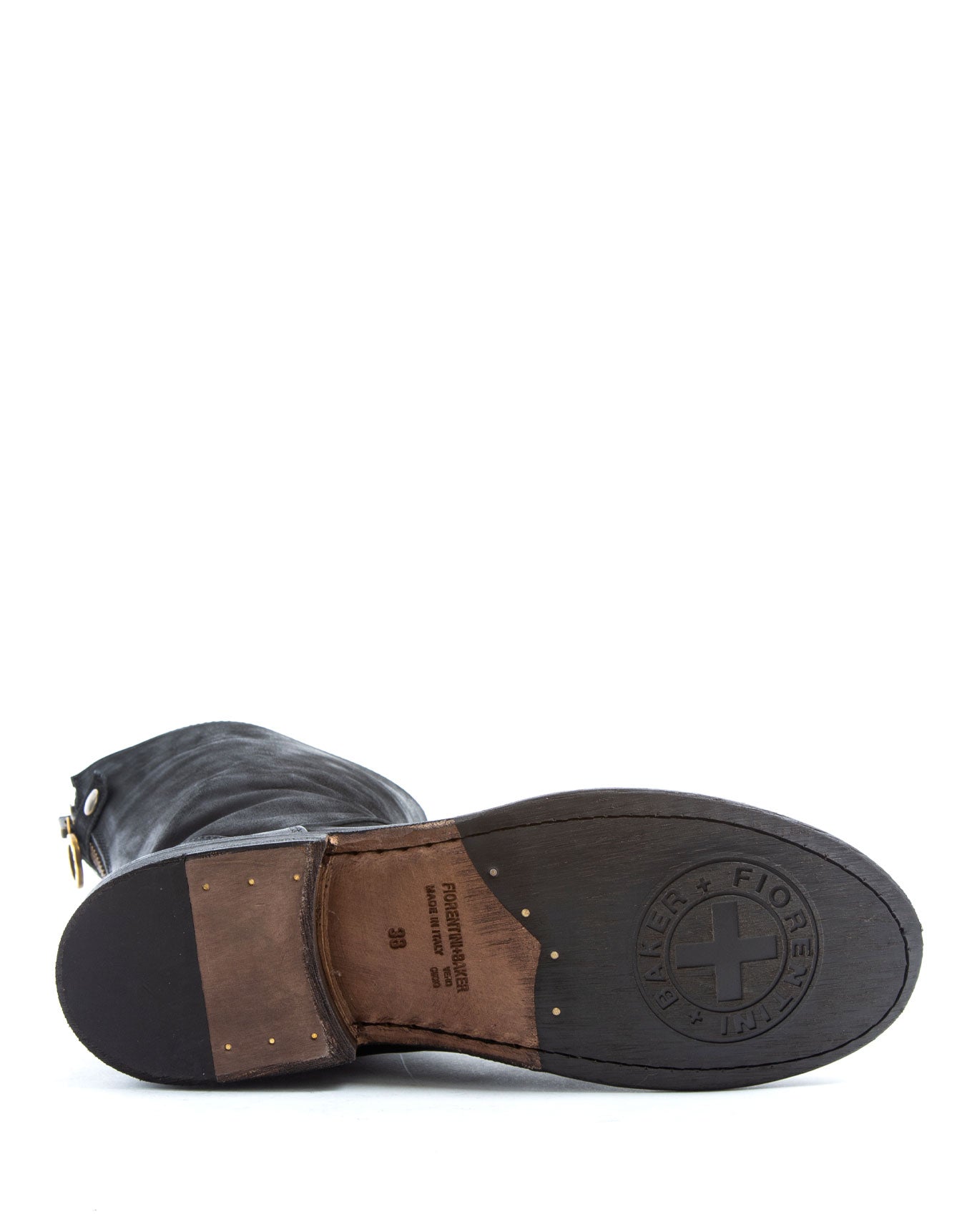 Fiorentini + Baker, FRATERNITY FEZE, Black leather mid-height boots with inside lateral zip-Made in Italy-sole