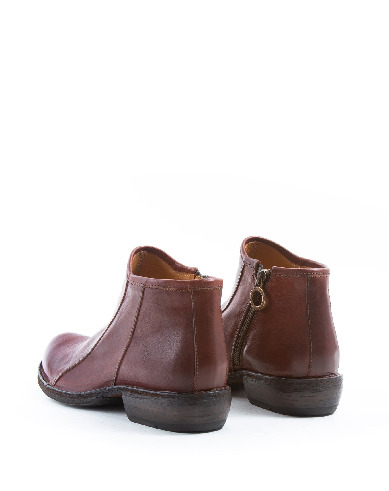 Fiorentini + Baker, CARNABY CARP, Brick brown leather women ankle boots with inside zip and slightly pointed toe-Made in Italy-back