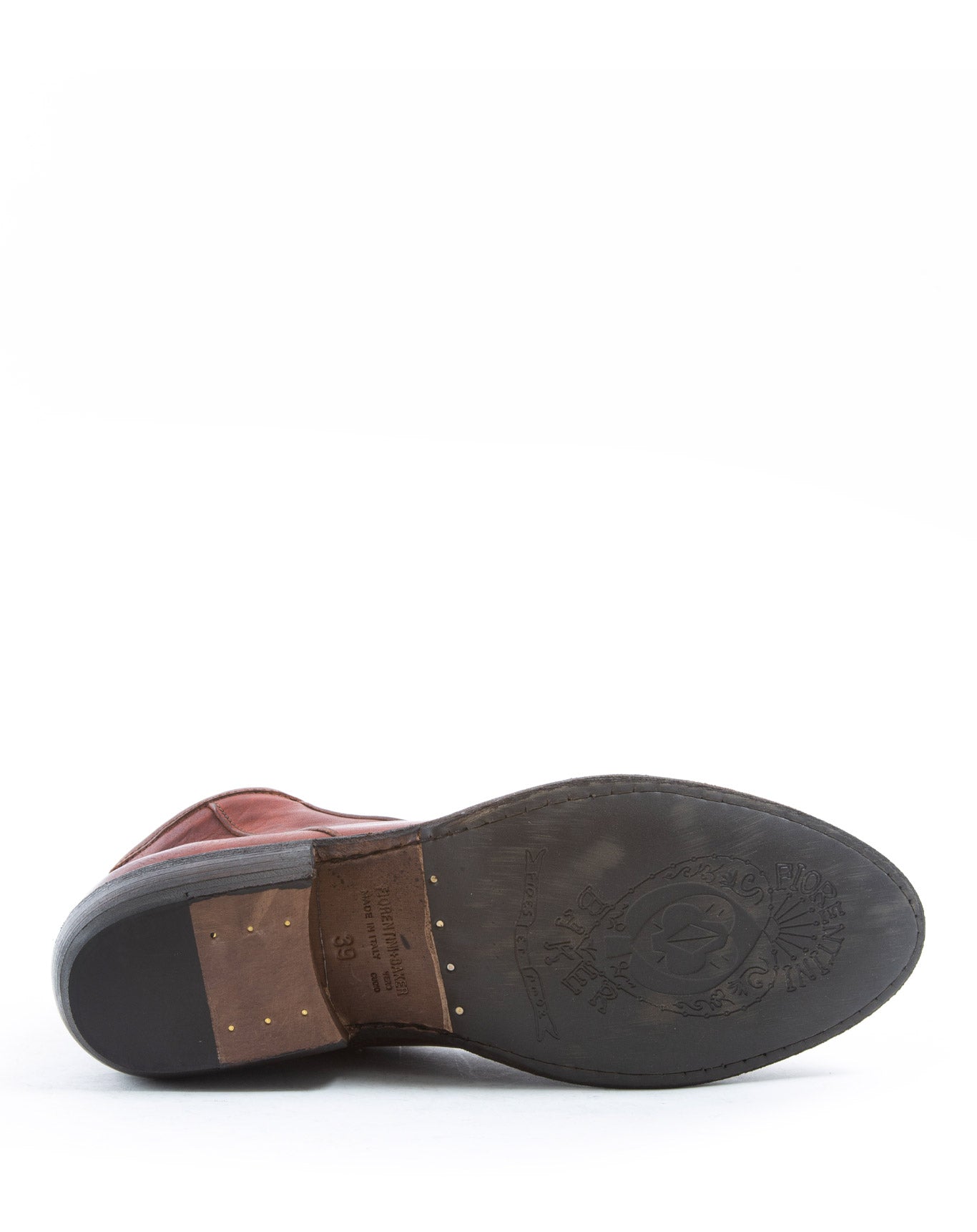 Fiorentini + Baker, CARNABY CARP, Brick brown leather women ankle boots with inside zip and slightly pointed toe-Made in Italy-sole