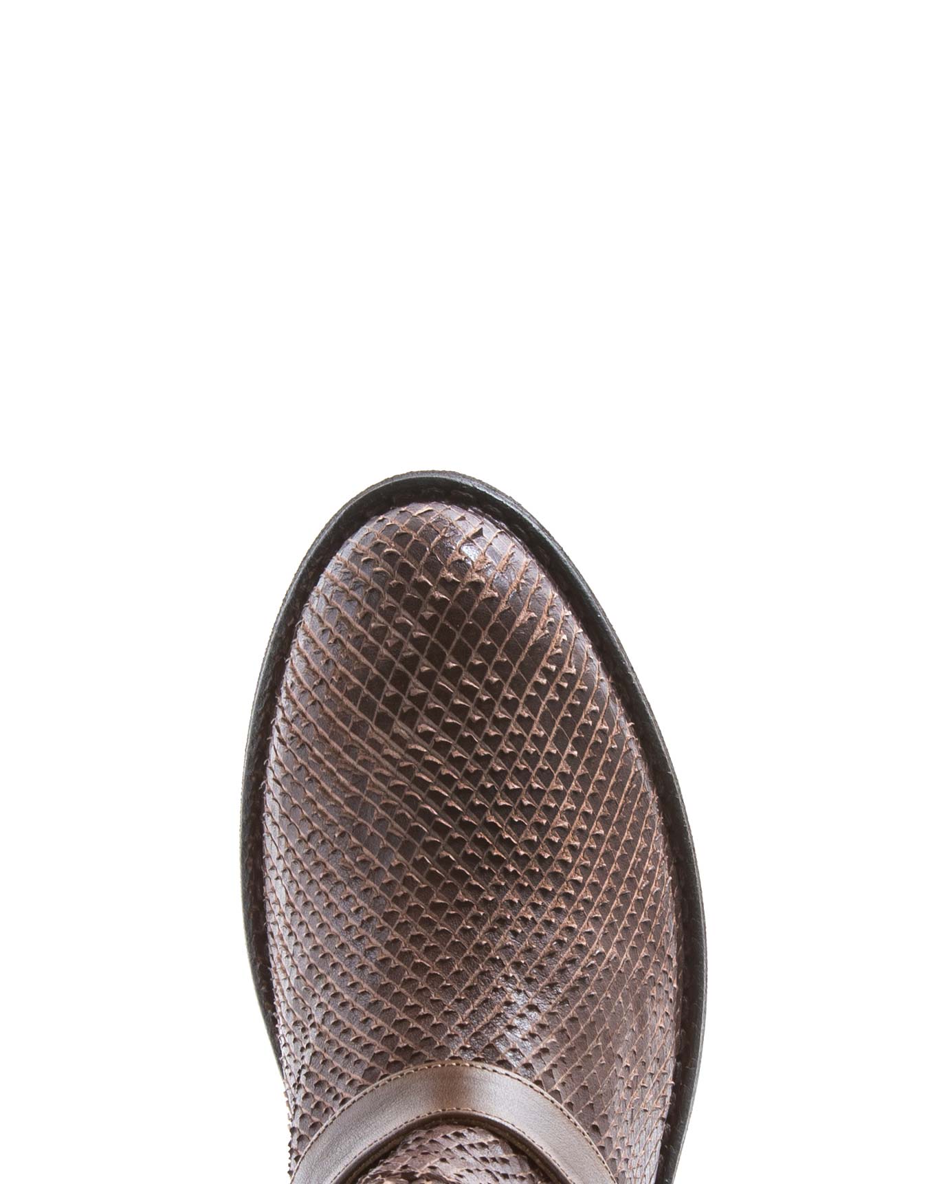Fiorentini + Baker, CARNABY CHAD, Women ankle boots with buckle and slightly pointed toe in brown leather-Made in Italy-toe