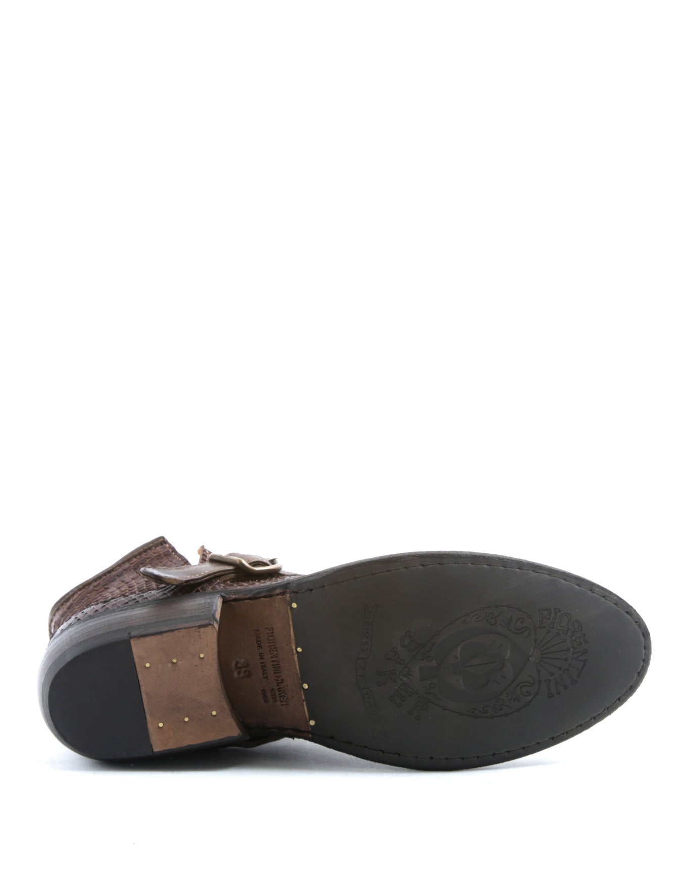 Fiorentini + Baker, CARNABY CHAD, Women ankle boots with buckle and slightly pointed toe in brown leather-Made in Italy-sole