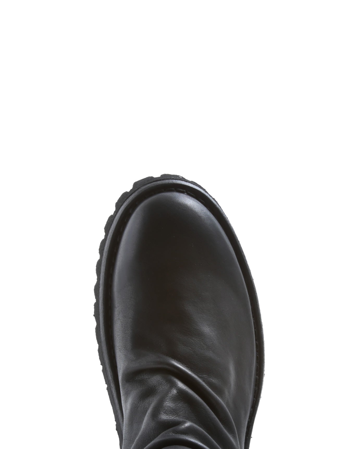 Fiorentini + Baker, ETERNITY MASSIVE M-ELINA, Black leather ankle boot with rear zip and thick rubber sole-Made in Italy-toe