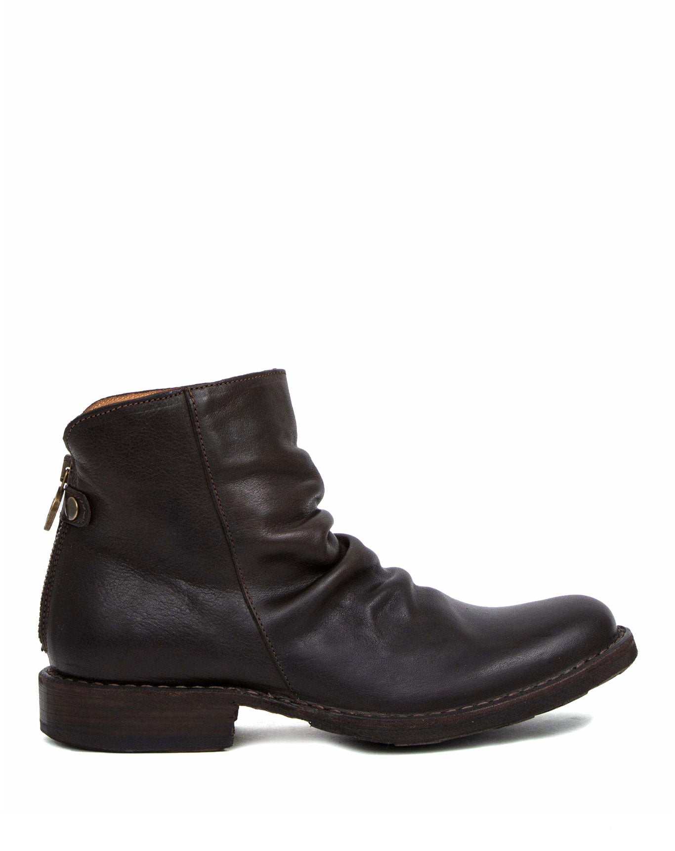 Fiorentini + Baker, ETERNITY ELINA, Brown leather ankle boots with rear zip-Made in Italy-side
