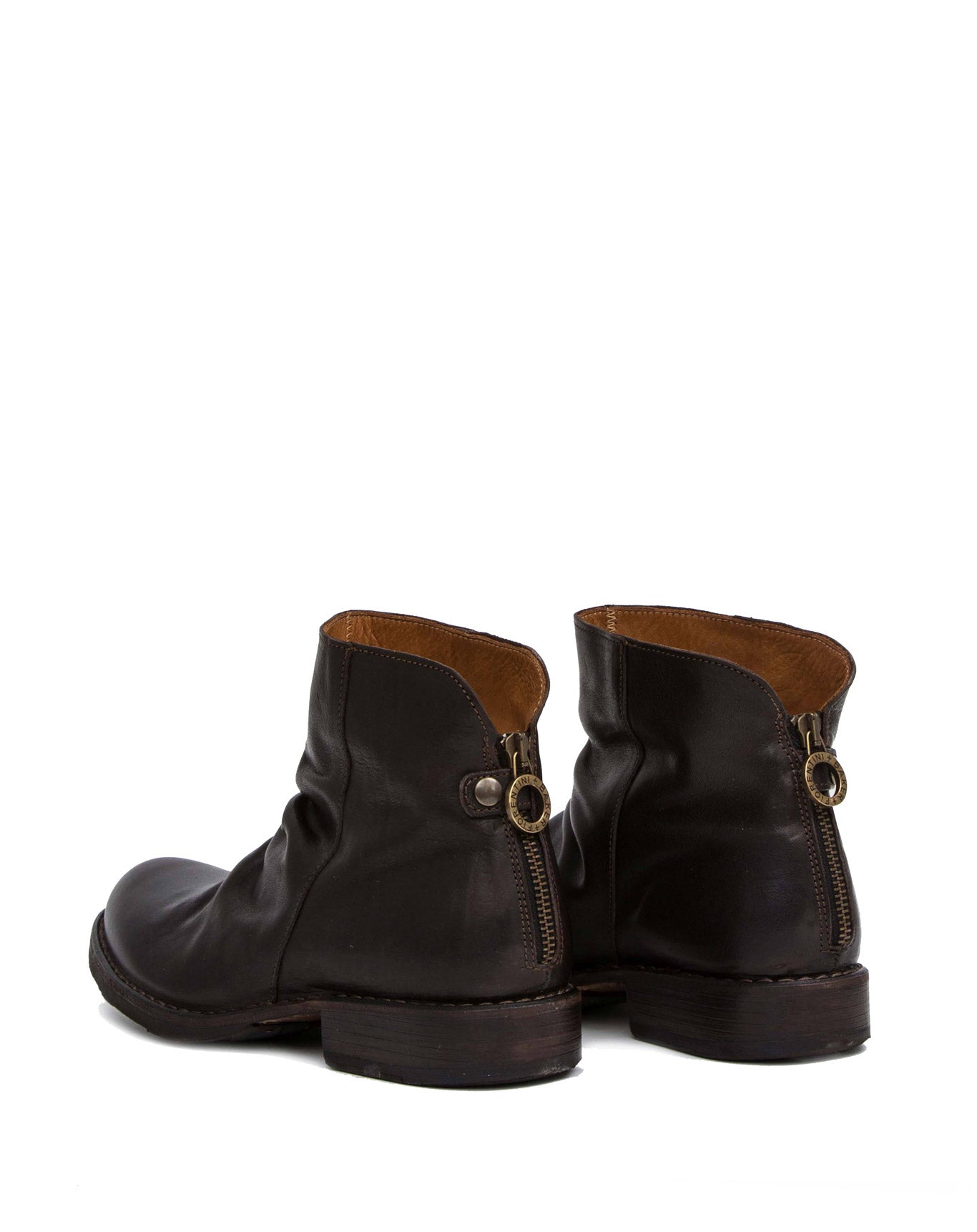 Fiorentini + Baker, ETERNITY ELINA, Brown leather ankle boots with rear zip-Made in Italy-lateral