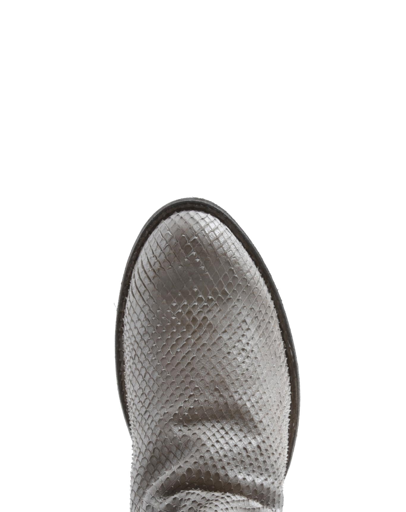 Fiorentini + Baker, CARNABY CHILL, Women ankle boots in silver leather with natural wrinkled vamp and slightly pointed toe-Made in Italy-toe