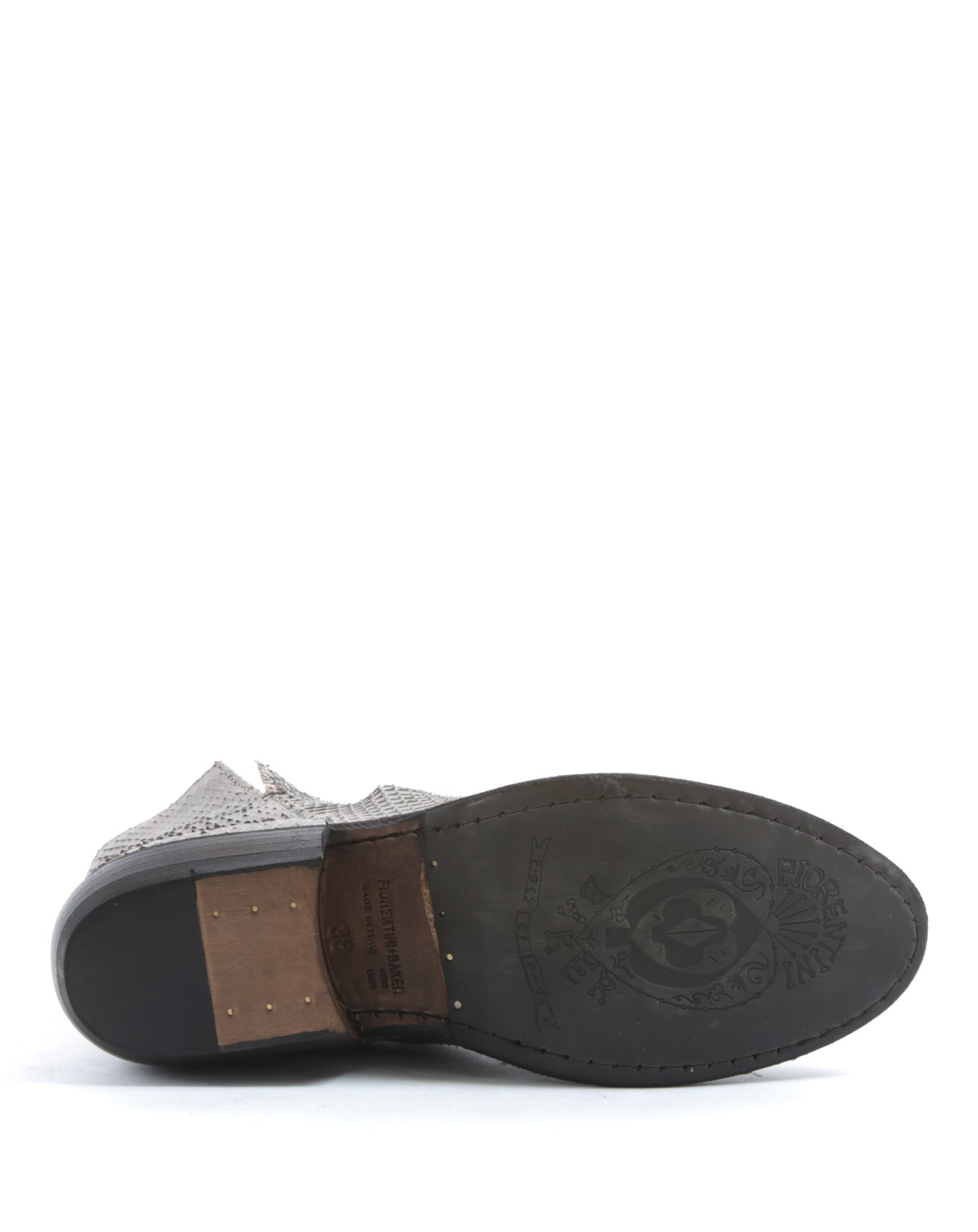Fiorentini + Baker, CARNABY CHILL, Women ankle boots in silver leather with natural wrinkled vamp and slightly pointed toe-Made in Italy-sole