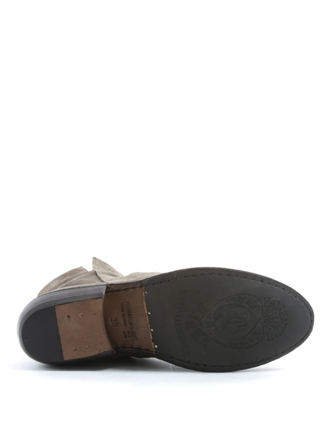 Fiorentini + Baker, CARNABY CHILL, Women ankle boots in taupe suede with natural wrinkled vamp and slightly pointed toe-Made in Italy-toe