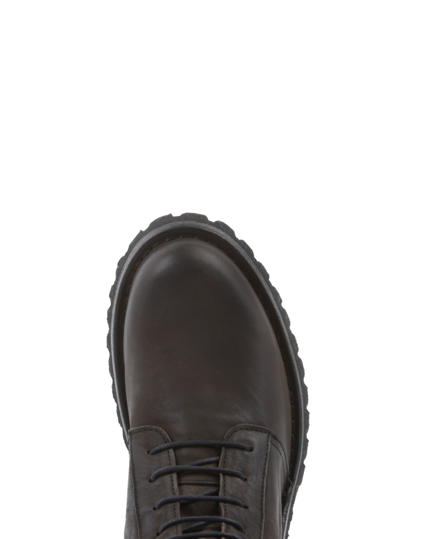 Fiorentini + Baker, ETERNITY MASSIVE M-EGAN, Brown leather tall lace up military style boots with inside zip and thick rubber sole-Made in Italy-toe