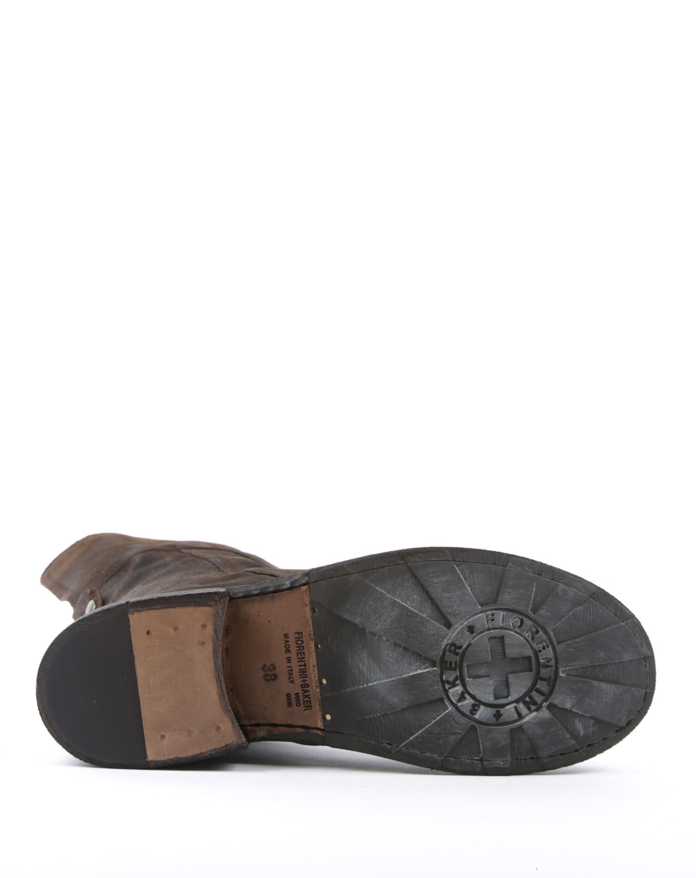 Fiorentini + Baker, ETERNITY EMMA, Knee-high  boots with back laces detail and inside zip in coffee brown leather-Made in Italy-sole