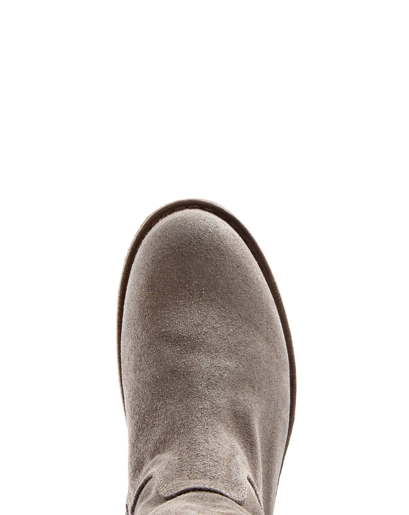 Fiorentini + Baker, FRATERNITY FEVO, Tall pull on boots with a slouchy look in taupe suede-Made in Italy-toe