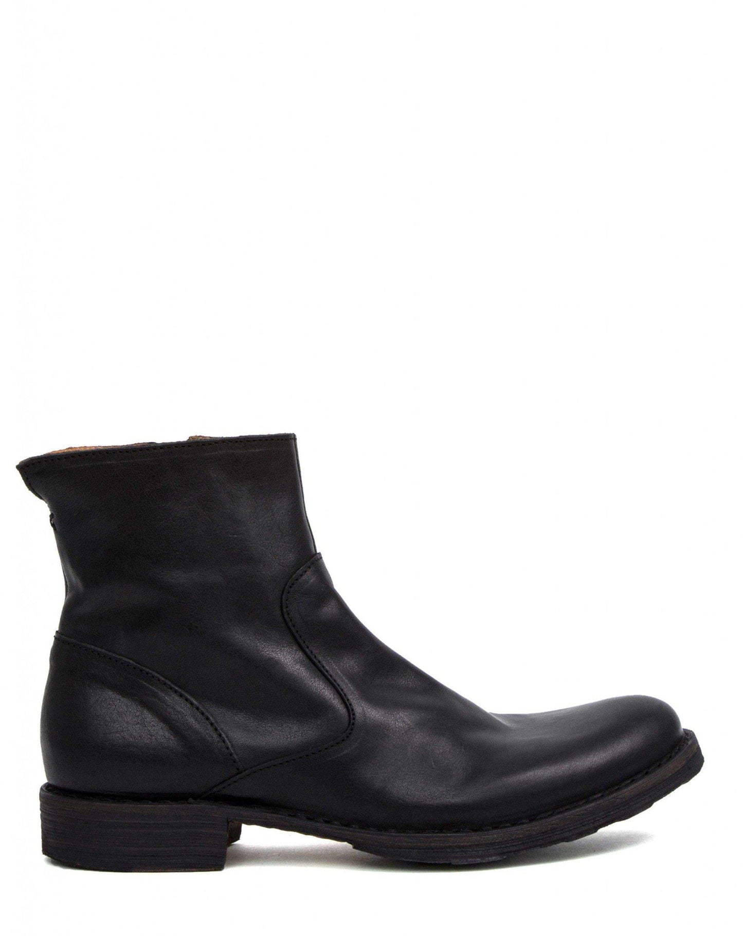 Fiorentini + Baker, ETERNITY 709, Black leather ankle boots with inside zip-Made in Italy-side