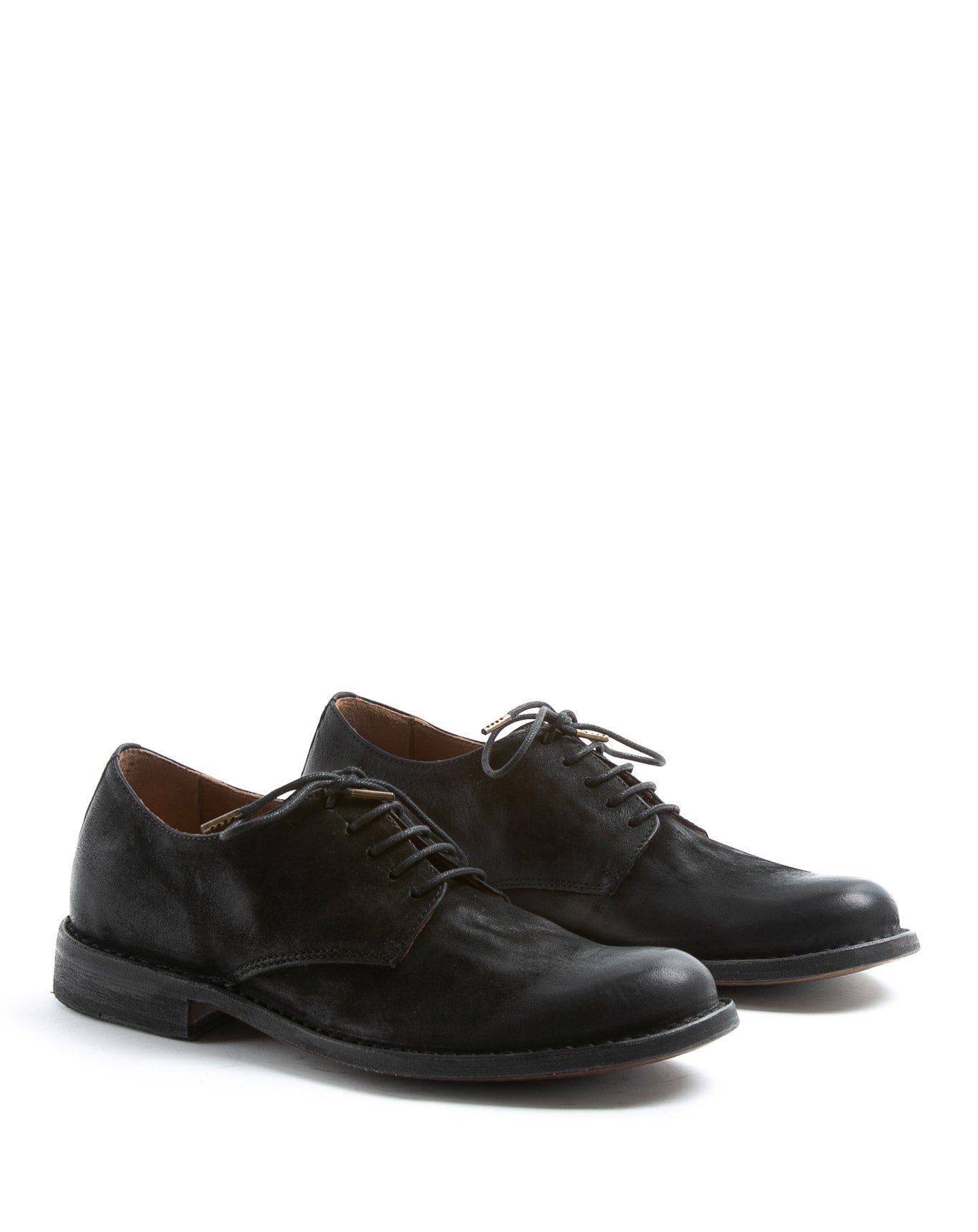 Fiorentini + Baker, FRATERNITY FRED, Black leather classic lace up shoes with lighter leather sole-Made in Italy-lateral