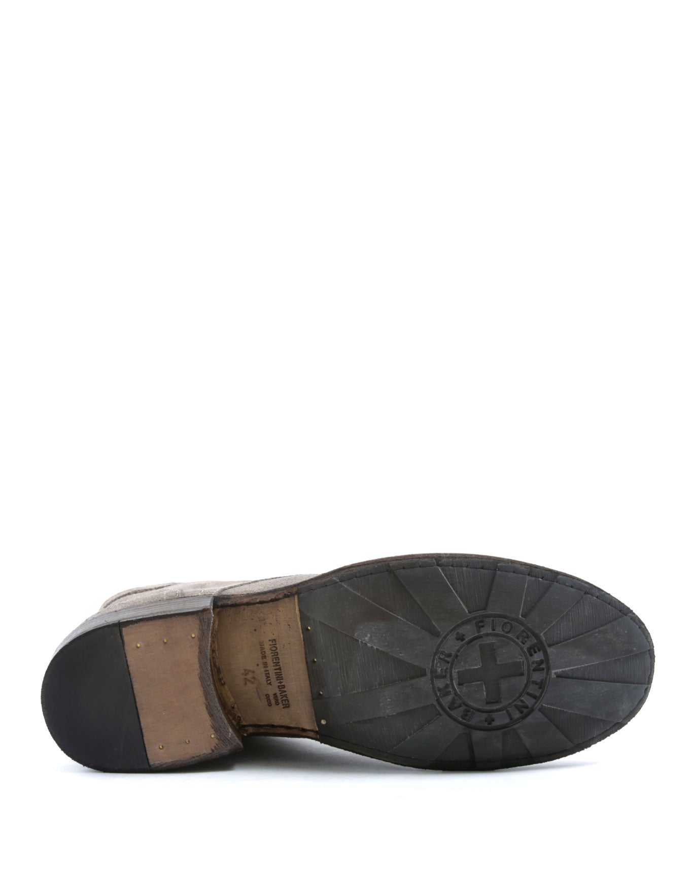 Fiorentini + Baker, ETERNITY ELME, Military style lace-up tall ankle boots in taupe suede-Made in Italy-sole