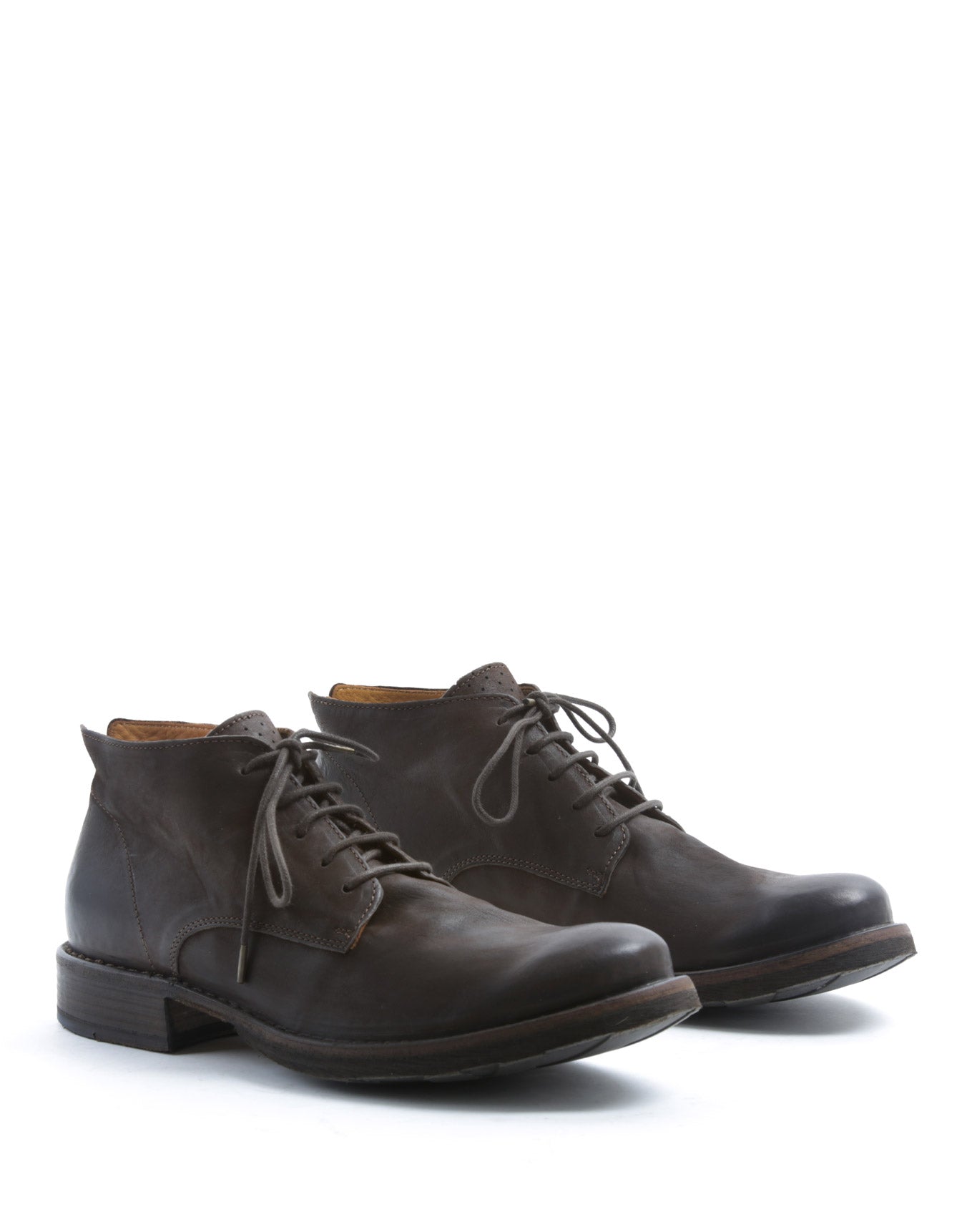 Fiorentini + Baker, ETERNITY EDD, Coffee brown leather lace-up ankle boots-Made in Italy-lateral