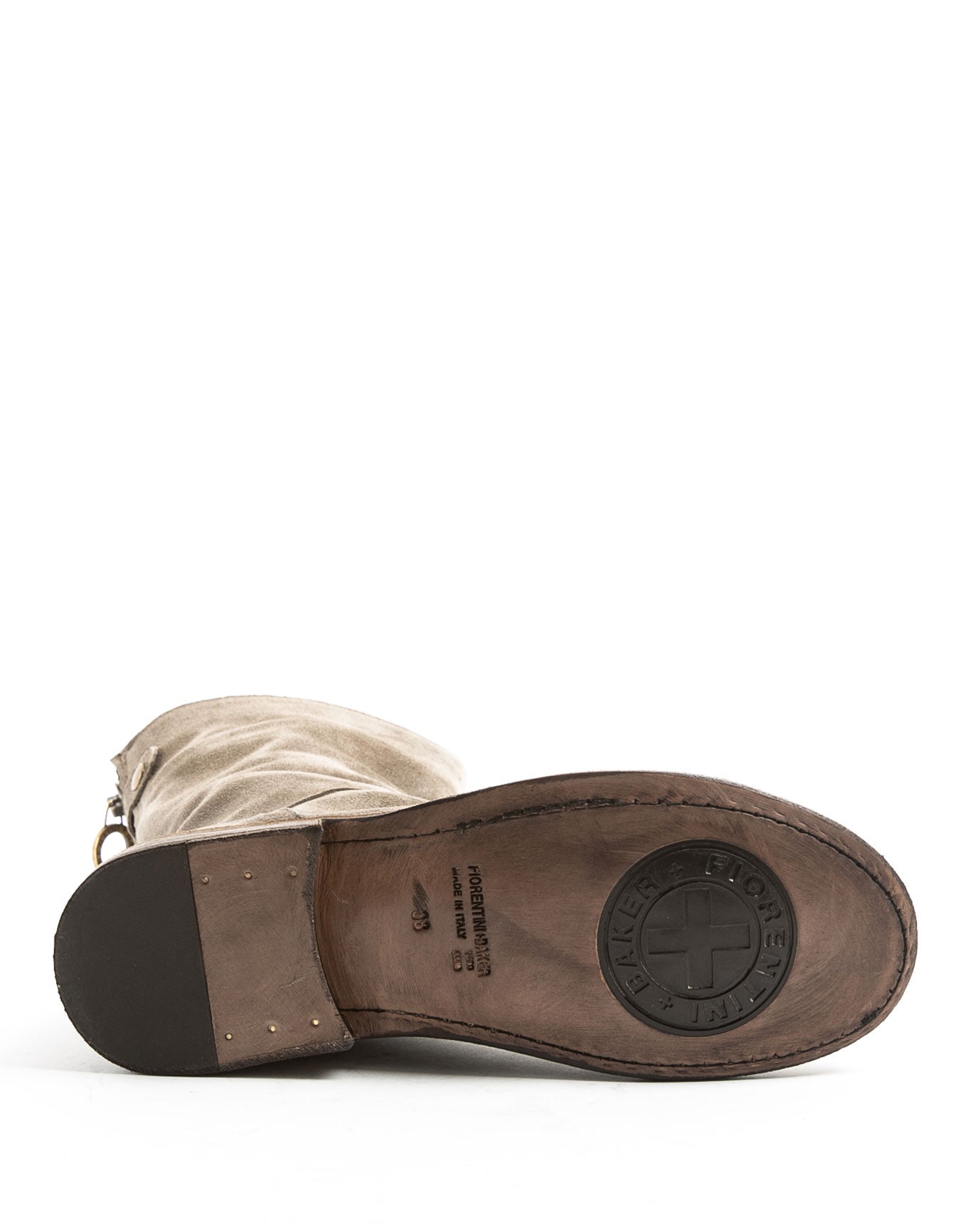 Fiorentini + Baker, FRATERNITY FEZE, Taupe suede mid-height boots with inside lateral zip-Made in Italy-sole