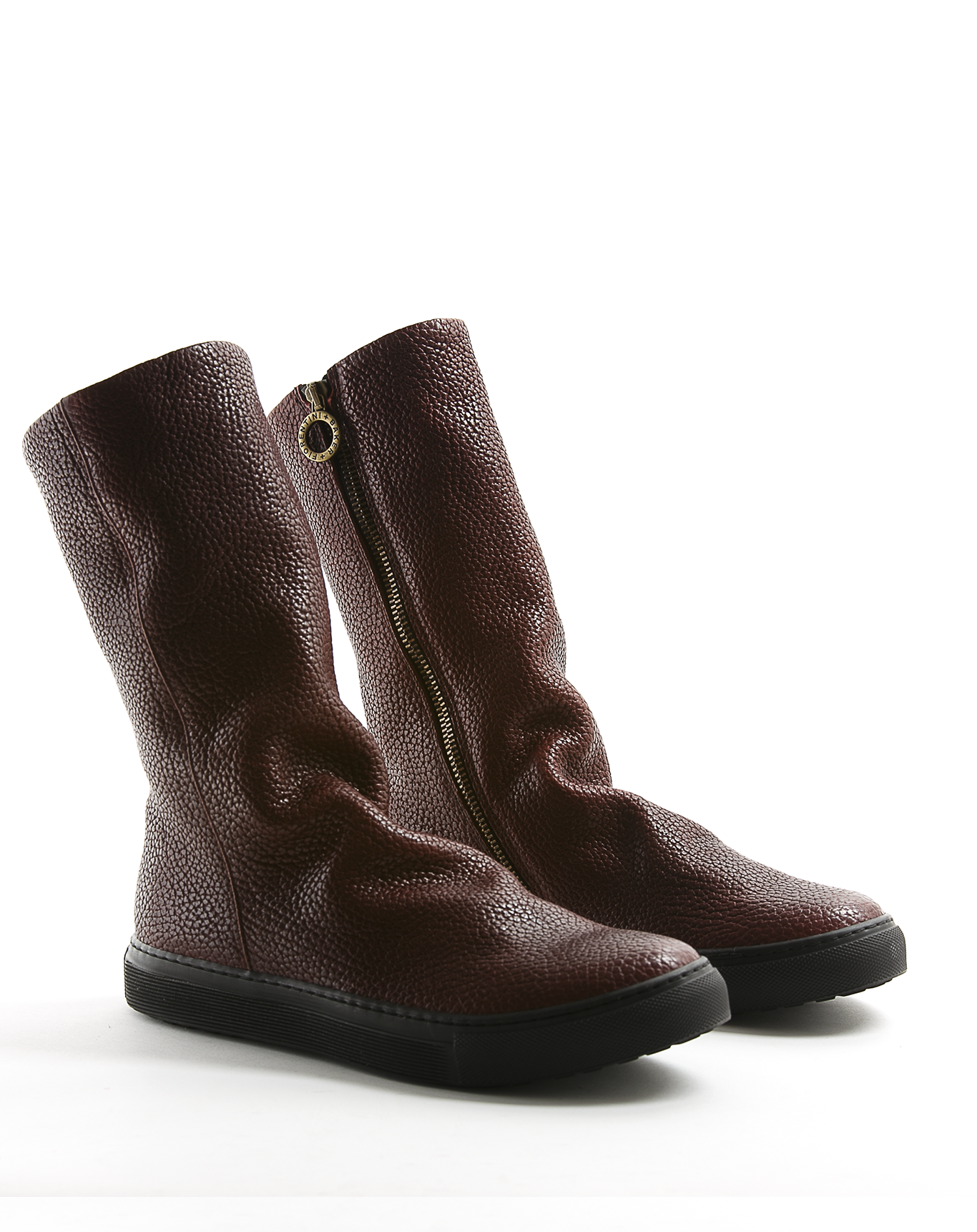 BILLY Burgundy Leather Sneakers Boots