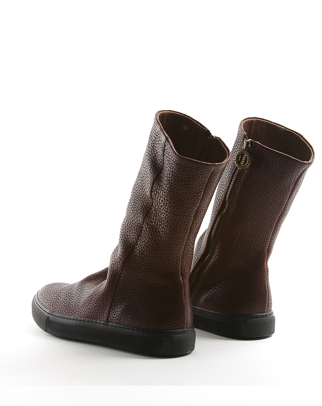 BILLY Burgundy Leather Sneakers Boots