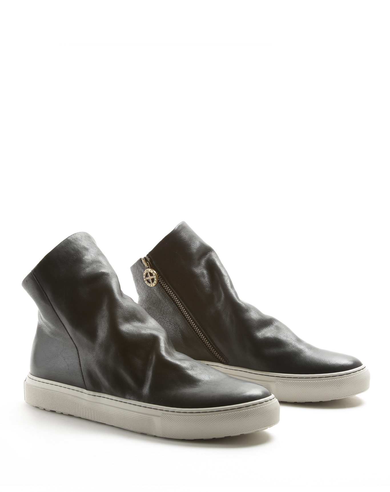 BIEL Black Leather Sneaker Boots