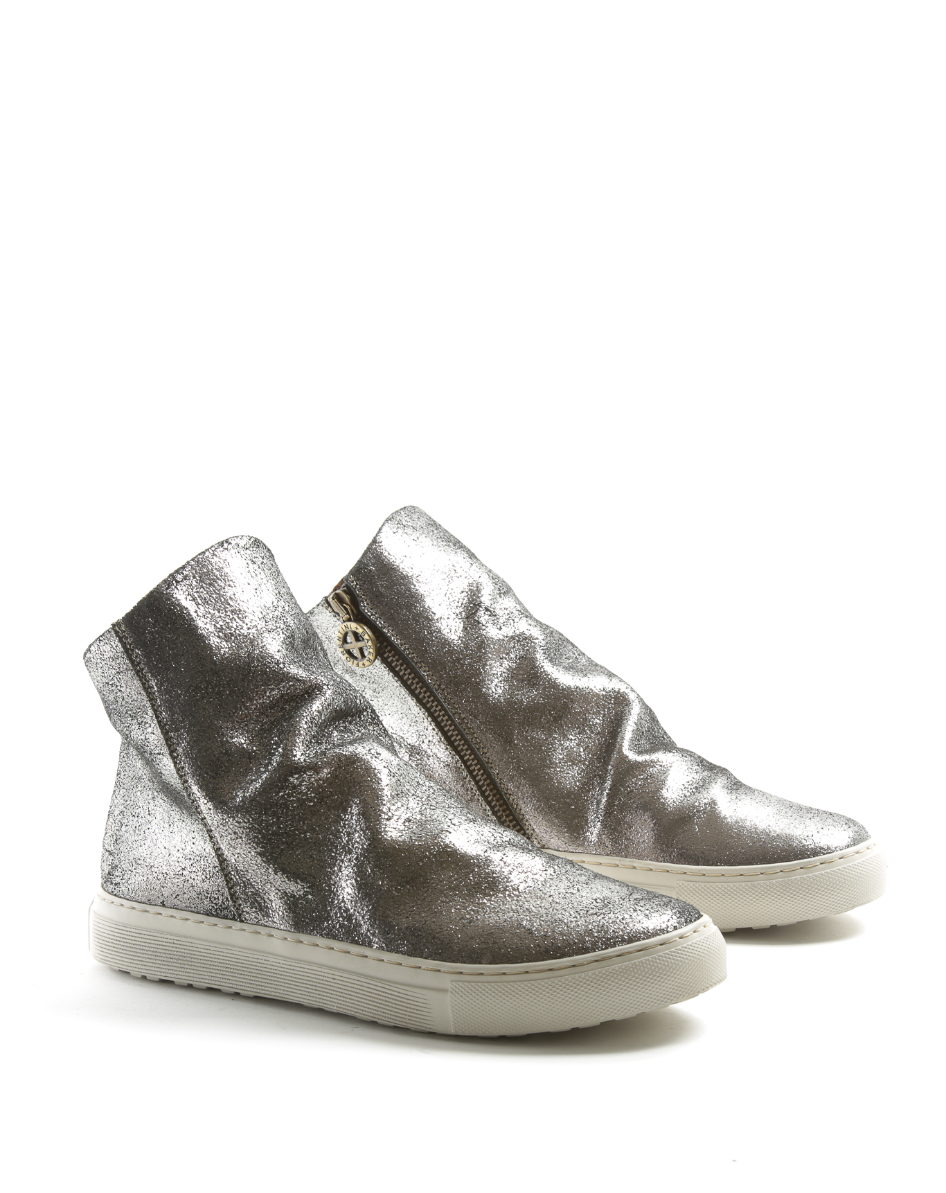 BIEL Silver Leather Sneakers Boots