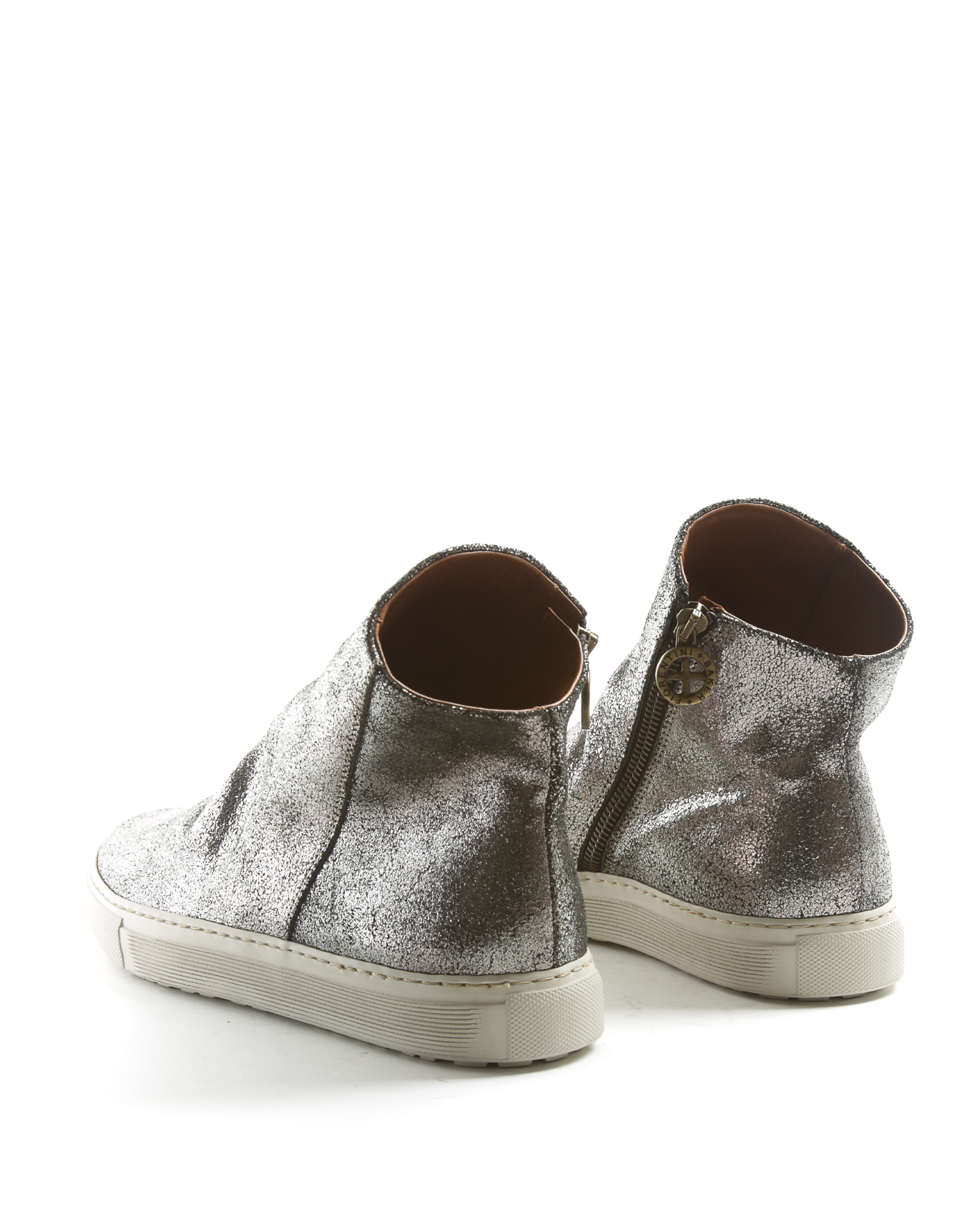BIEL Silver Leather Sneakers Boots