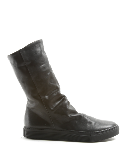 BILLY Black Leather Sneakers Boots