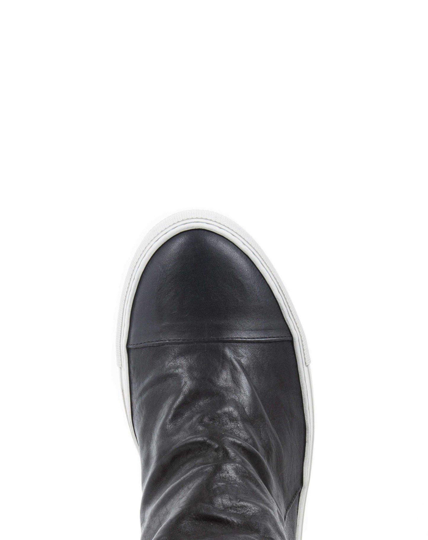 Fiorentini + Baker, BOLT BRET, Black  leather sneaker boots with ruched vamp and inside zip-Made in Italy-toe