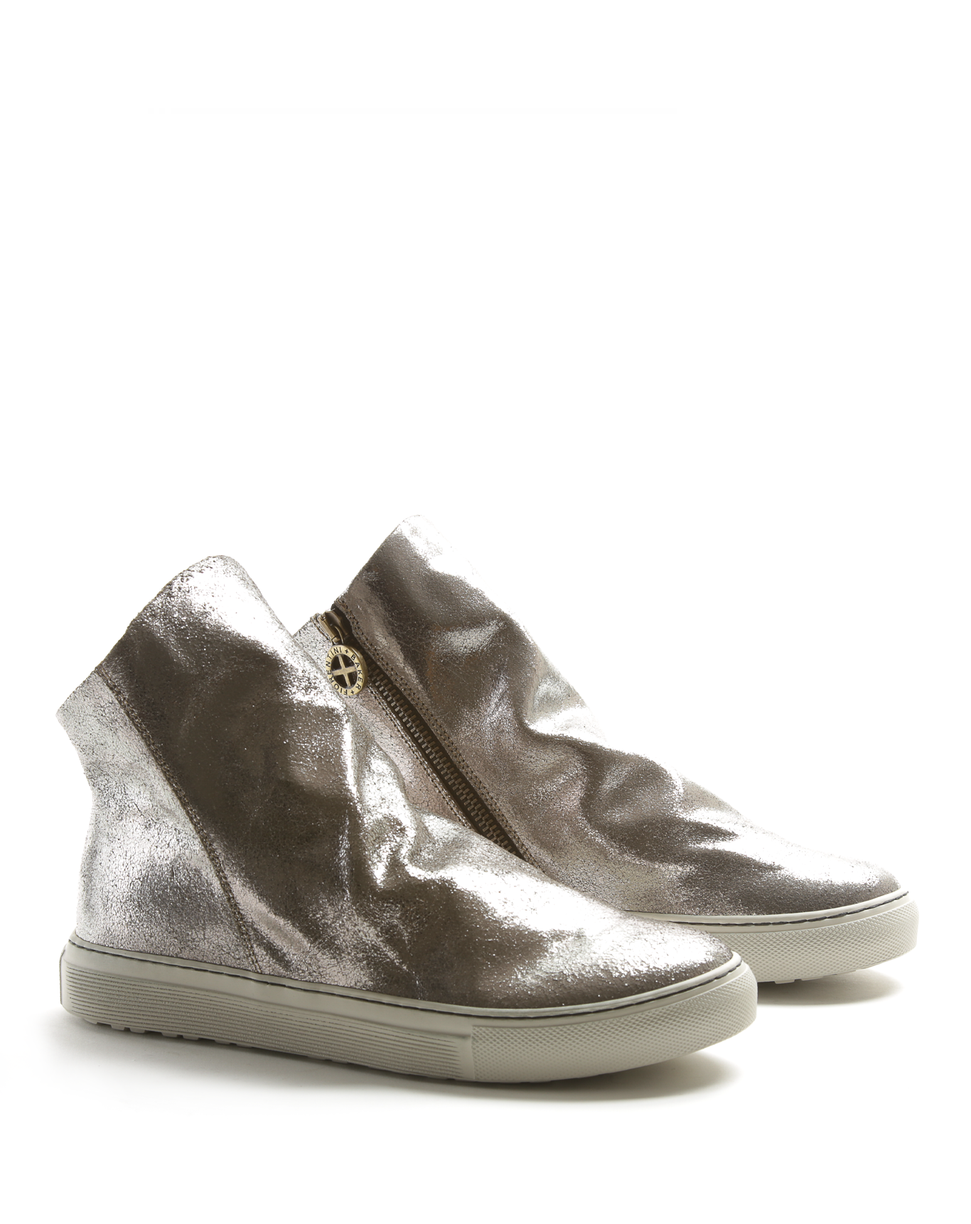 BIEL Silver Leather Sneaker Boots