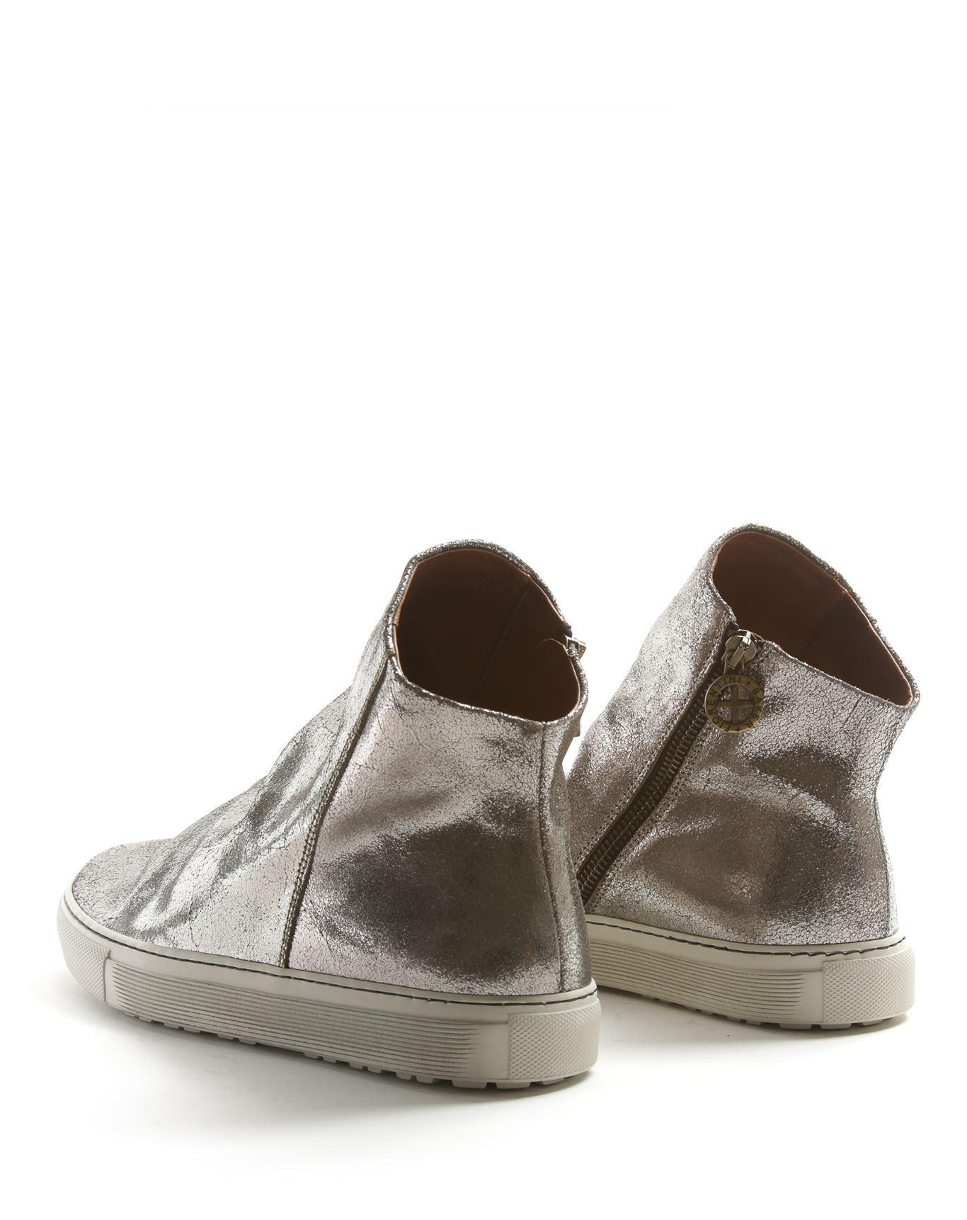 BIEL Silver Leather Sneaker Boots